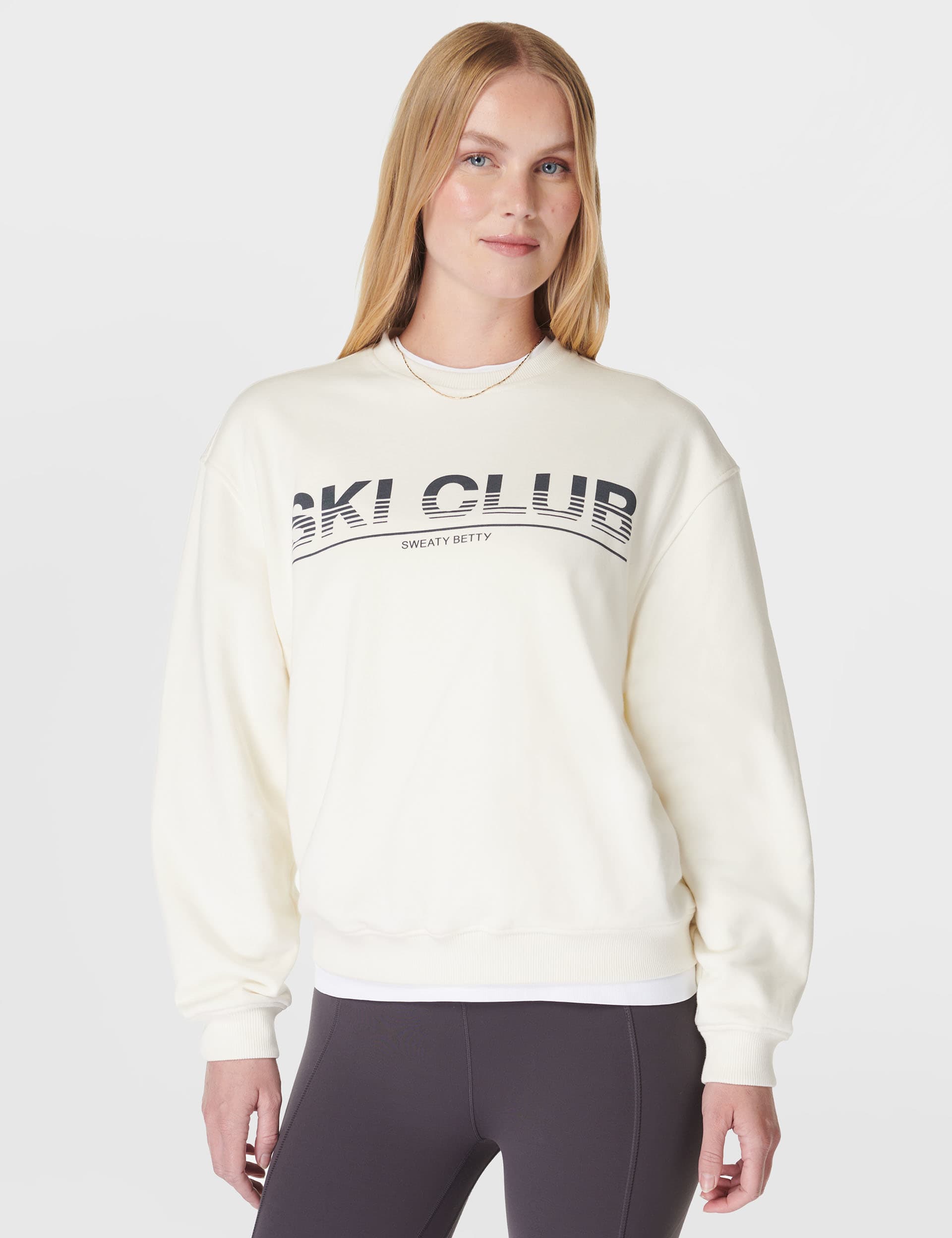 Sweaty Betty Women's Ski Club Cotton Rich Relaxed Sweatshirt - 18 - Ivory Mix, Ivory Mix