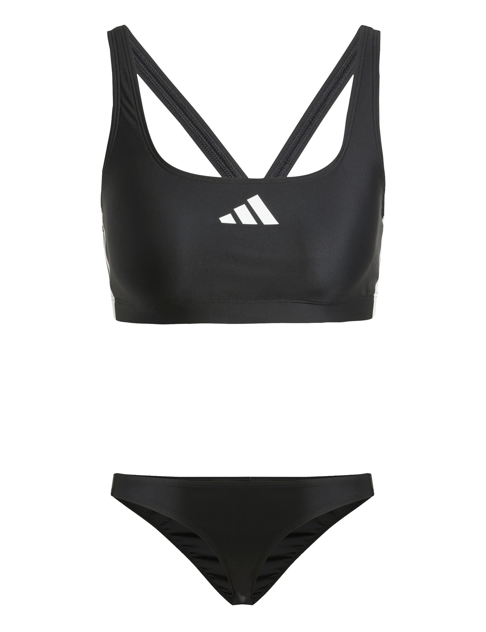 Adidas Women's 3-Stripes V-Back Bikini - 32 - Black, Black