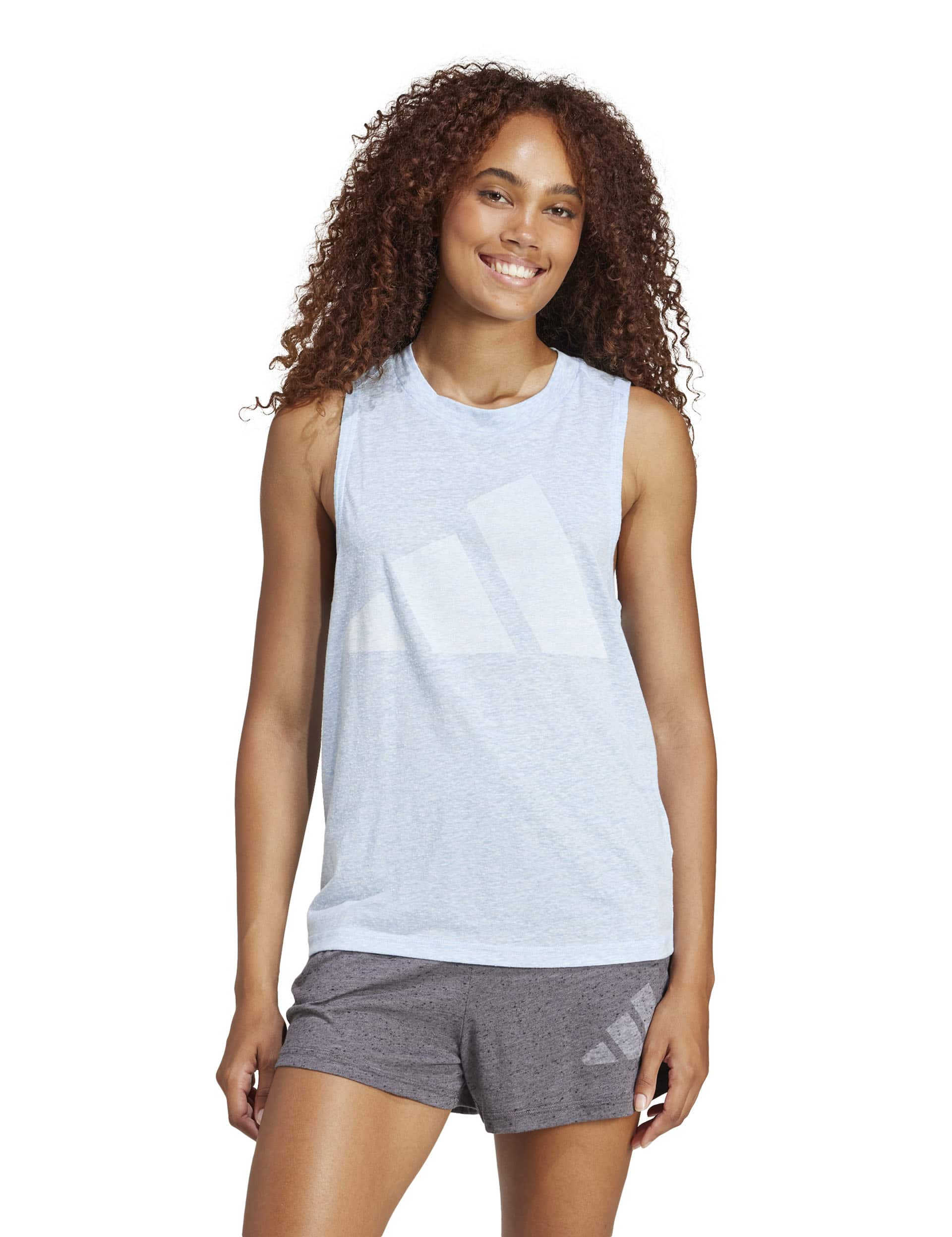 Adidas Women's Essentials Winners Vest Top - M - Light Blue, Light Blue,Medium Grey