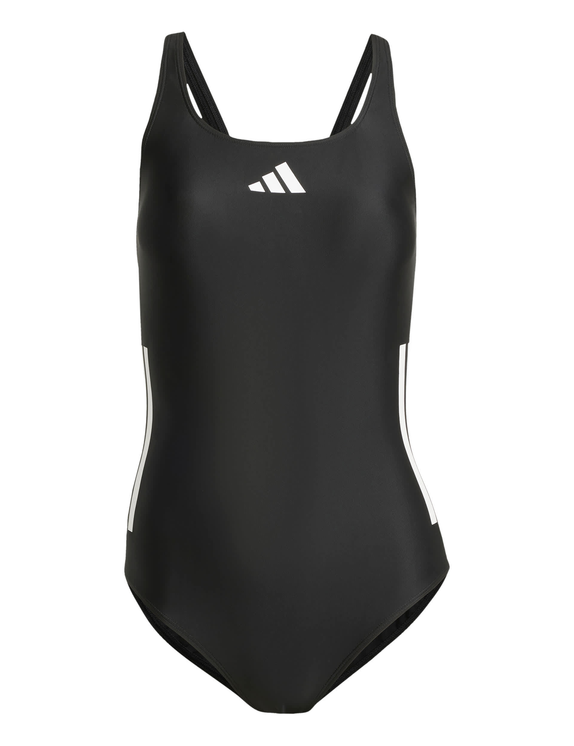 Adidas Women's 3-Stripes Scoop Neck Swimsuit - 32 - Black, Black