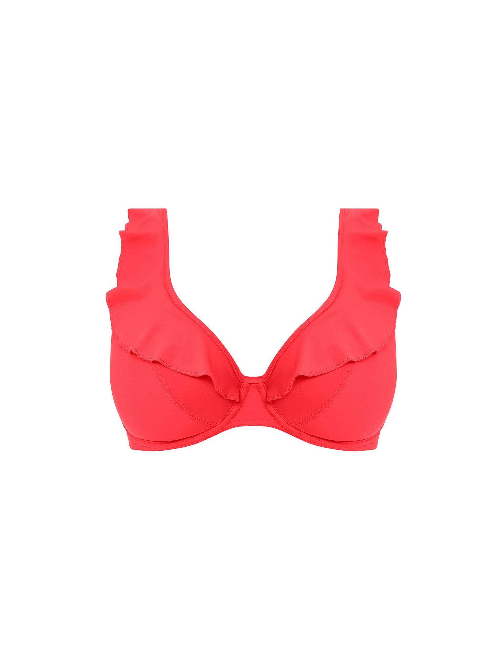 Freya Women's Jewel Cove Wired High Apex Plunge Bikini Top - 36DD - Coral, Coral