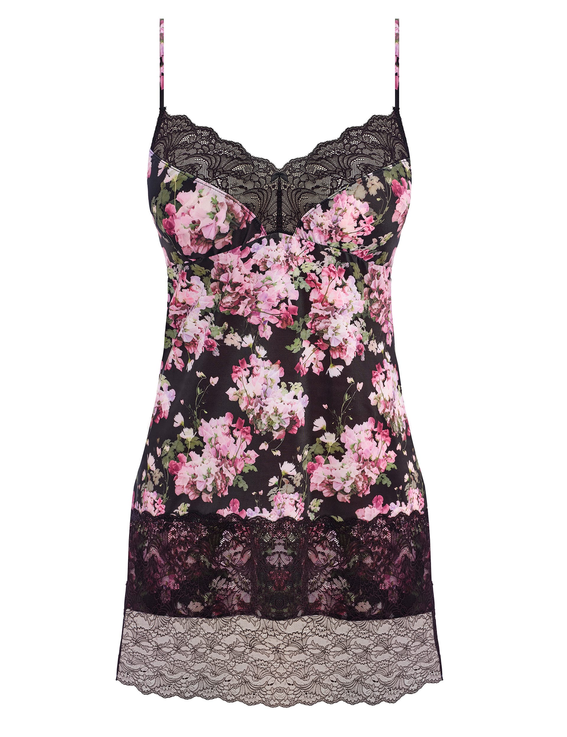 Fantasie Women's Lucia Floral Chemise - Black Mix, Black Mix