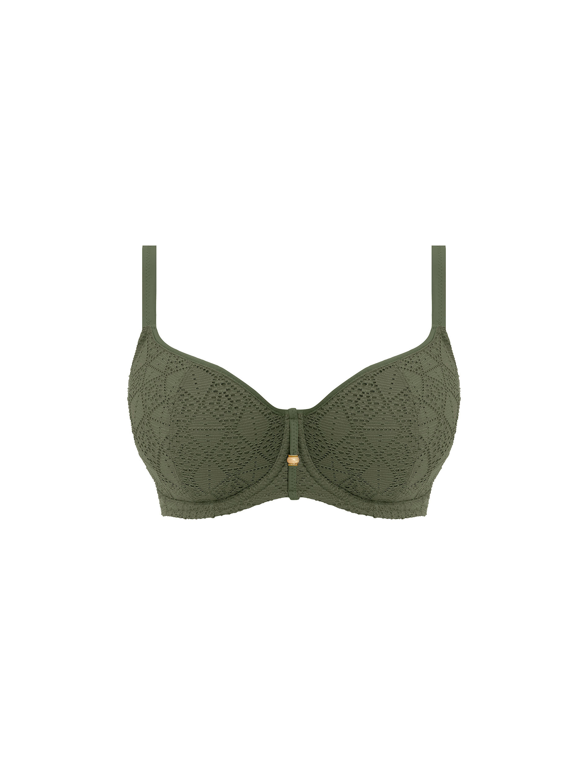 Freya Women's Nomad Nights Wired Padded Plunge Bikini Top - 34DD - Green, Green