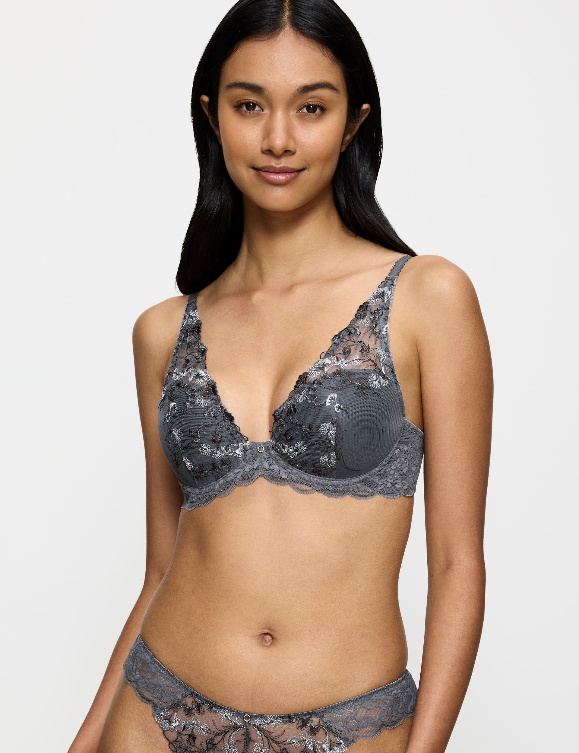 Triumph Women's Sensual Spotlight Lace Wired Bra A-E - 38DD - Grey, Grey