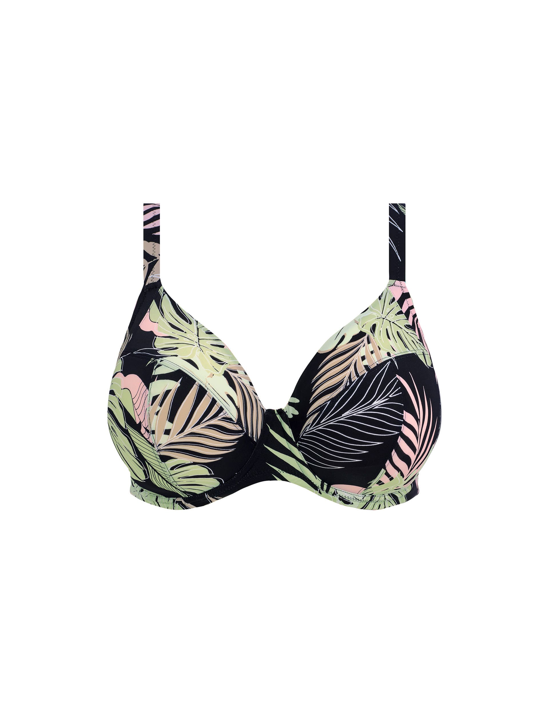 Elomi Women's Tropical Retreat Floral Wired Bikini Top - 44F - Black, Black