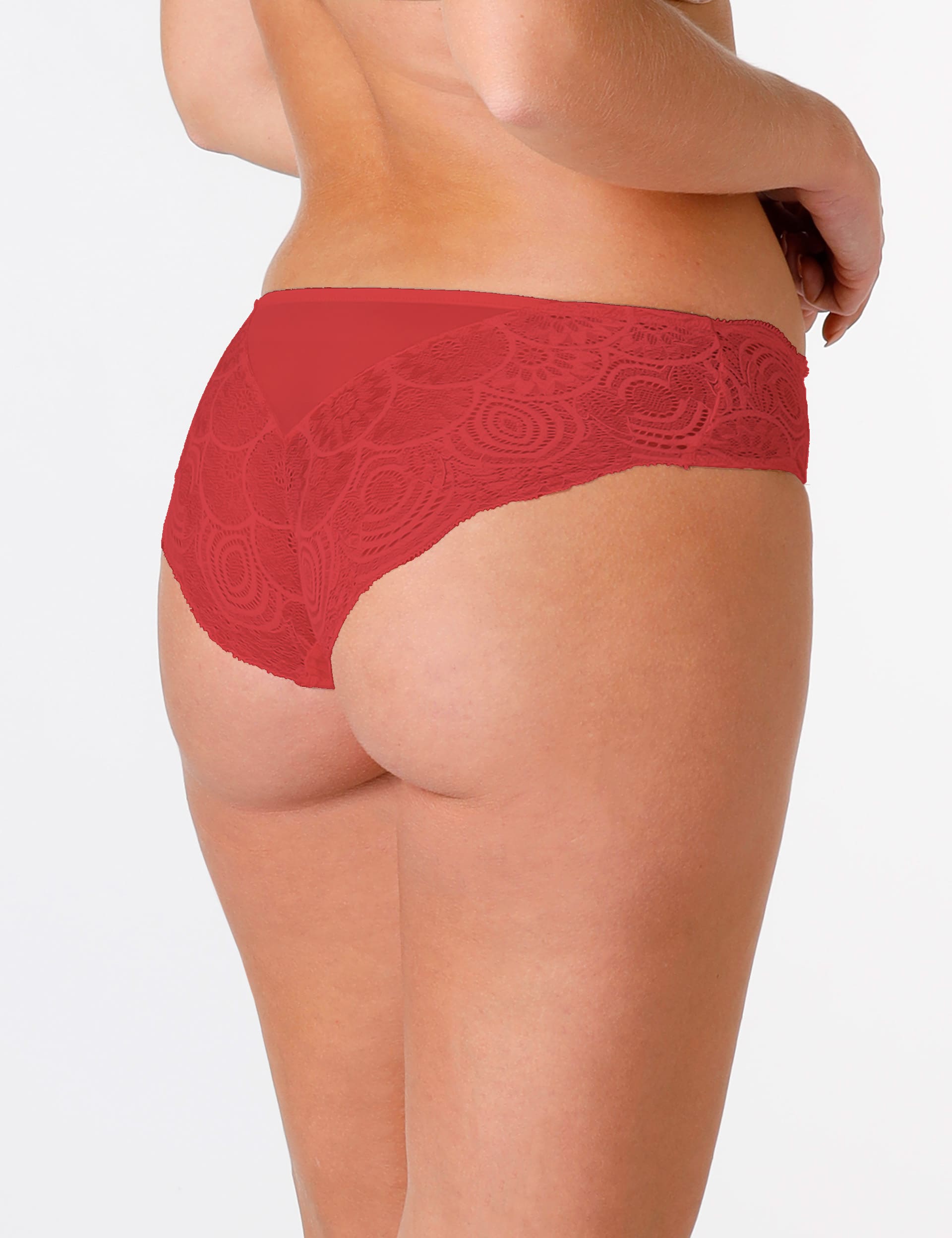 Wonderbra Women's Refined Glamour All Over Lace Shorts - Red, Pale Pink,Red,Black