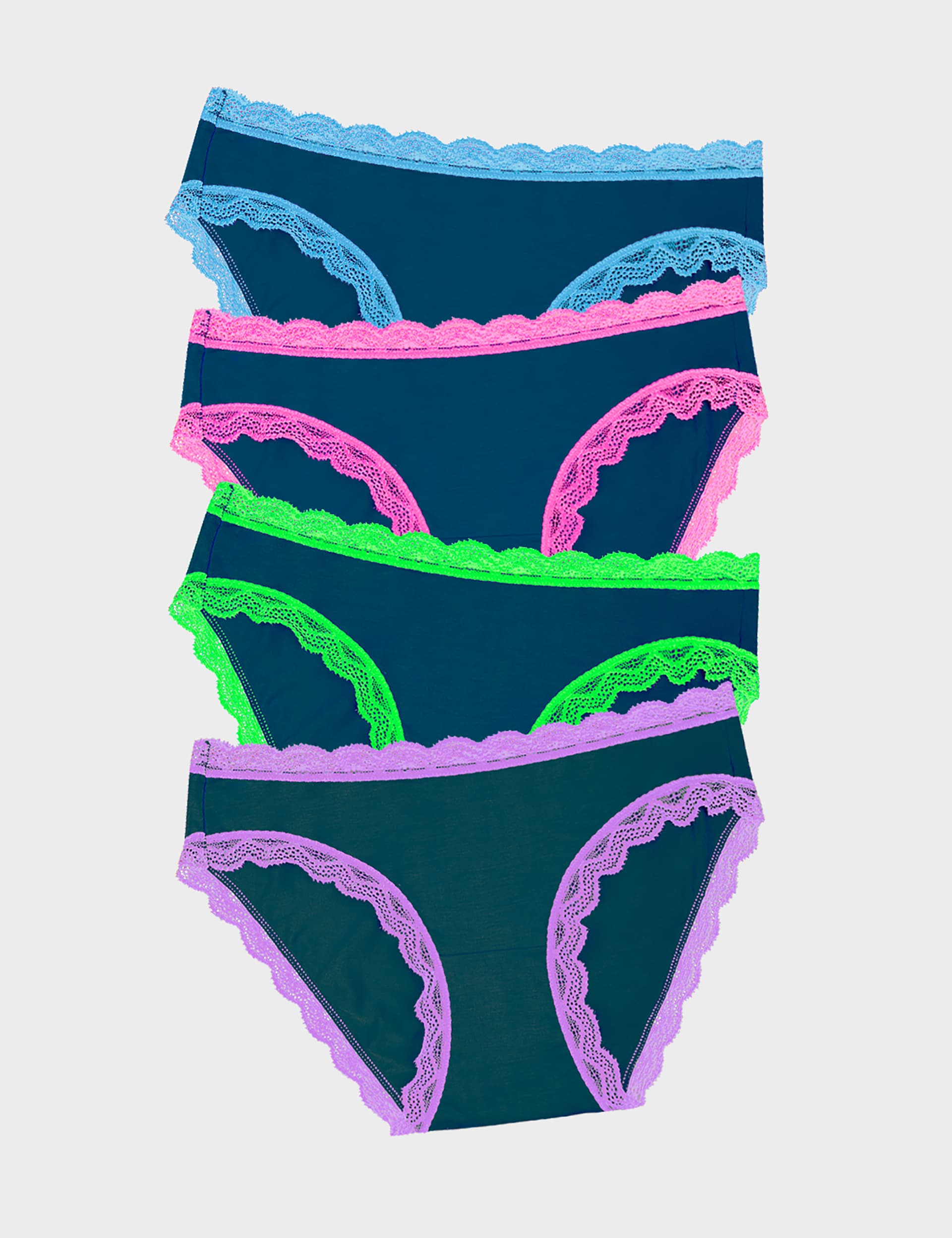 Stripe & Stare Women's 4pk Modal Rich Bikini Knickers
