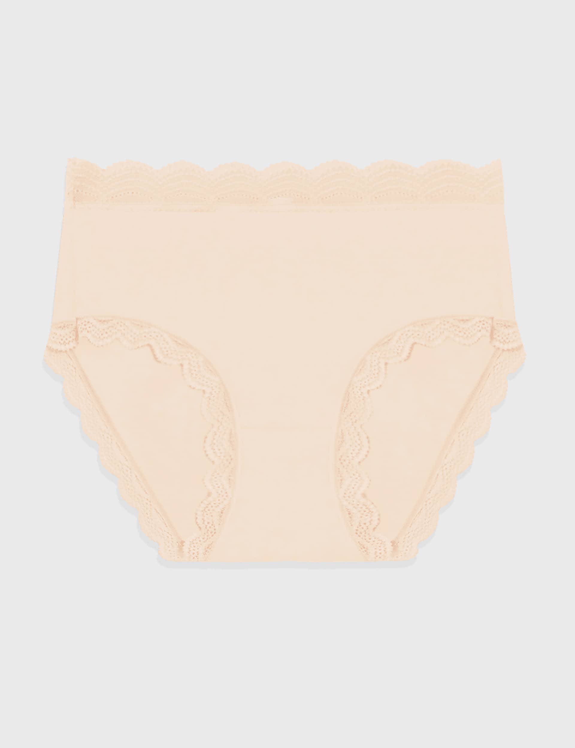 Stripe & Stare Women's Lace Cuffed High Waisted Full Briefs - 3XL - Sand, Sand