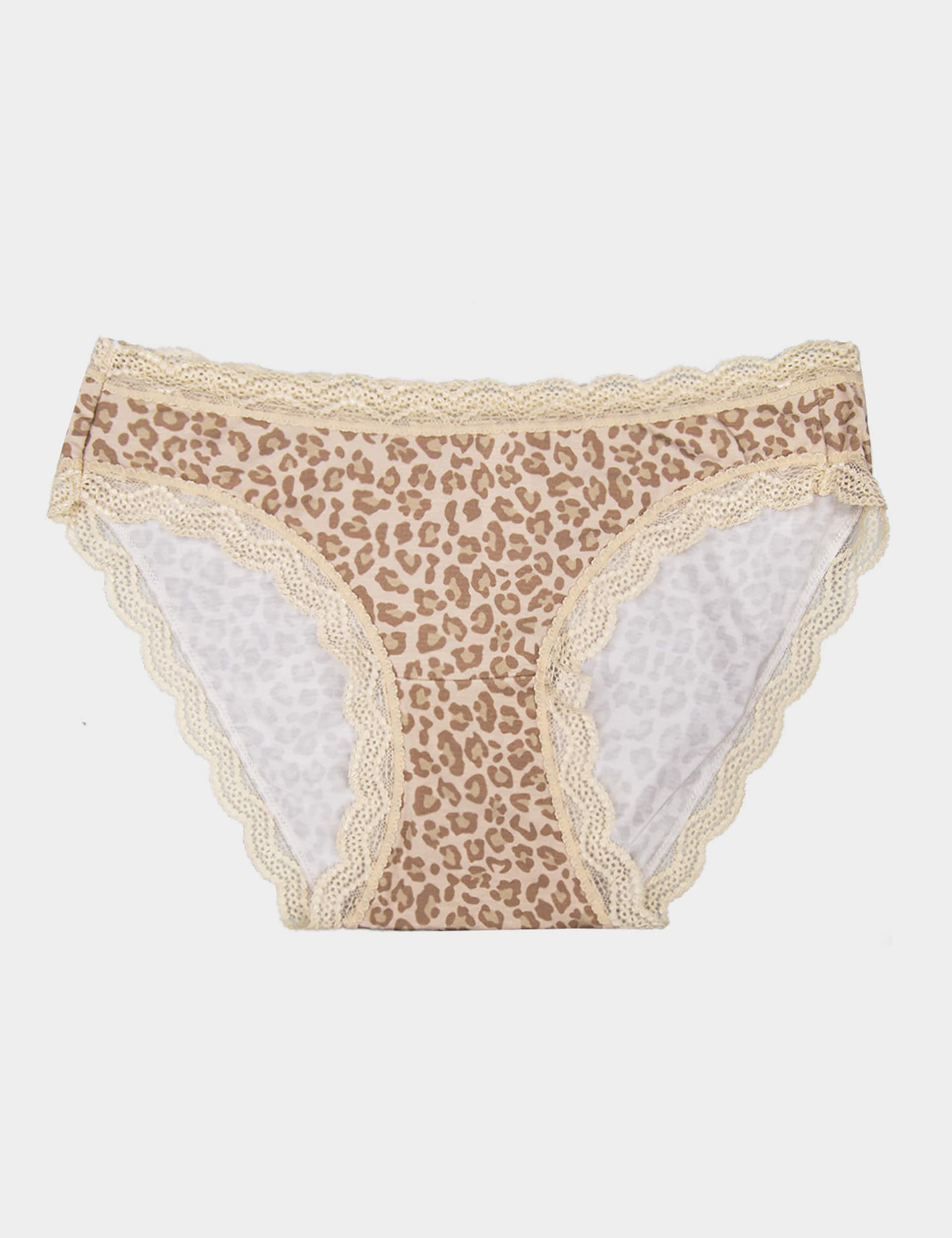 Stripe & Stare Women's Animal Print Bikini Knickers - XXL - Sand Mix, Sand Mix