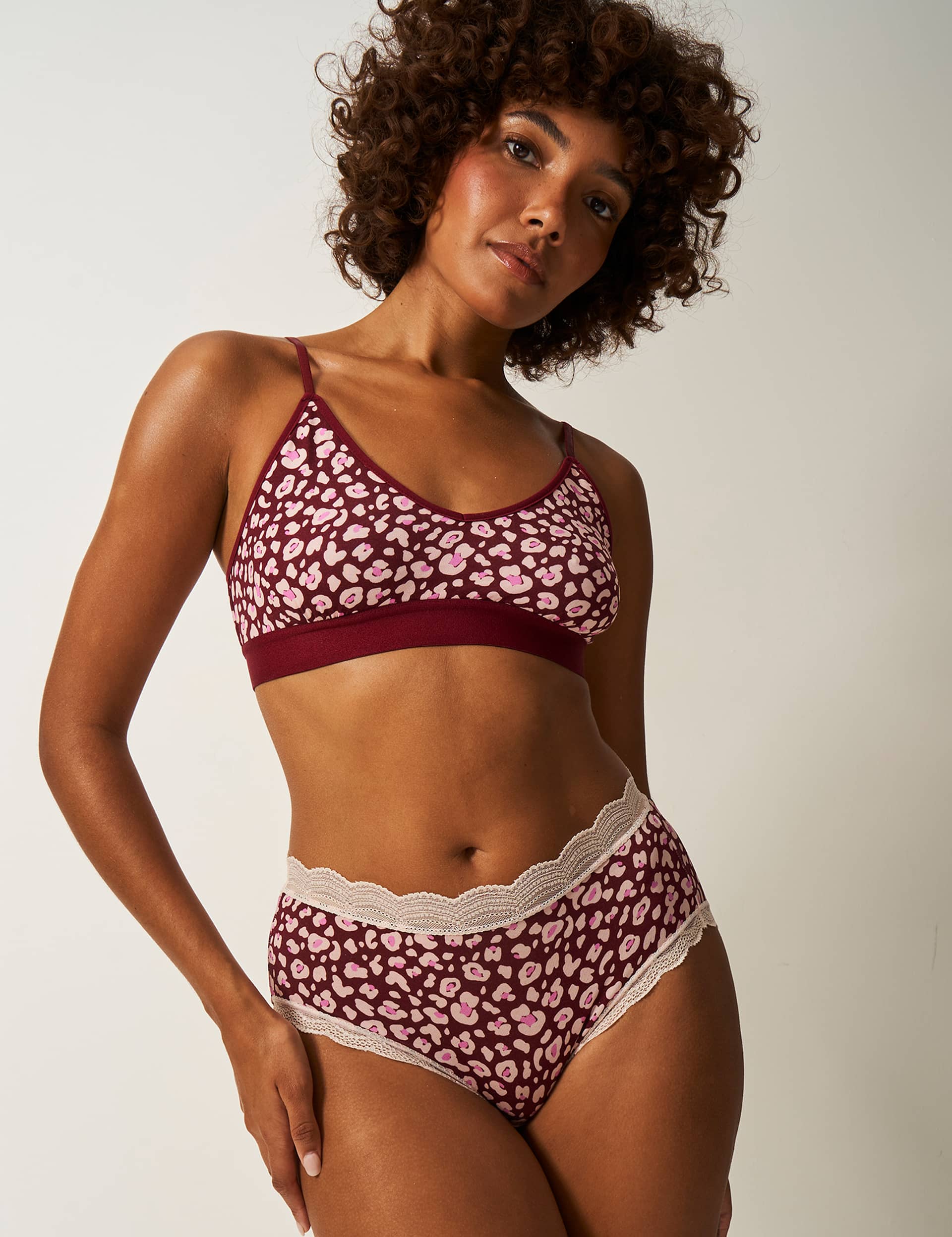 Stripe & Stare Women's Animal Print High Waisted Full Briefs - XXL - Red Mix, Red Mix