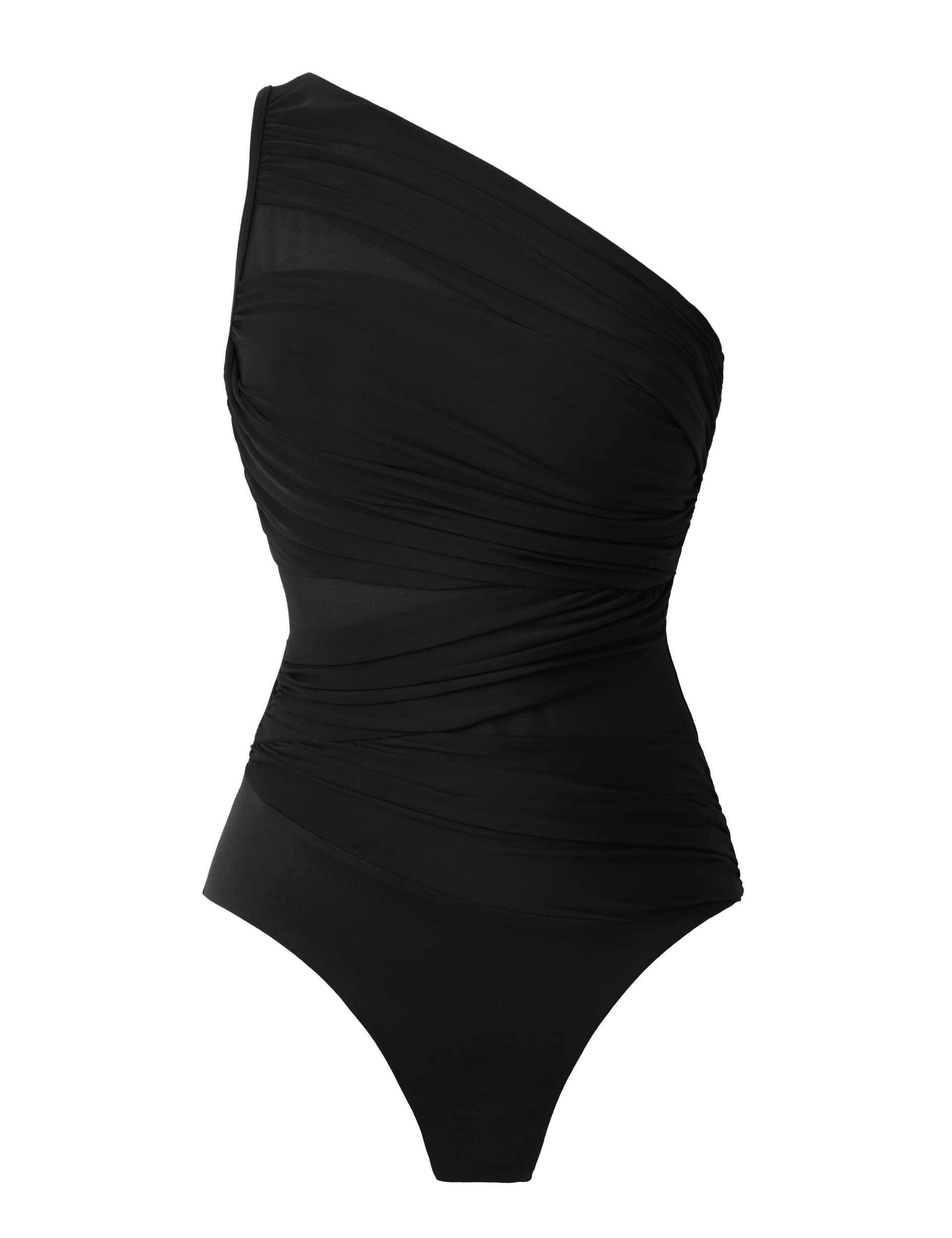 Miraclesuit Women's Network Jena Extra Firm Control One Shoulder Swimsuit - 16 - Black, Black