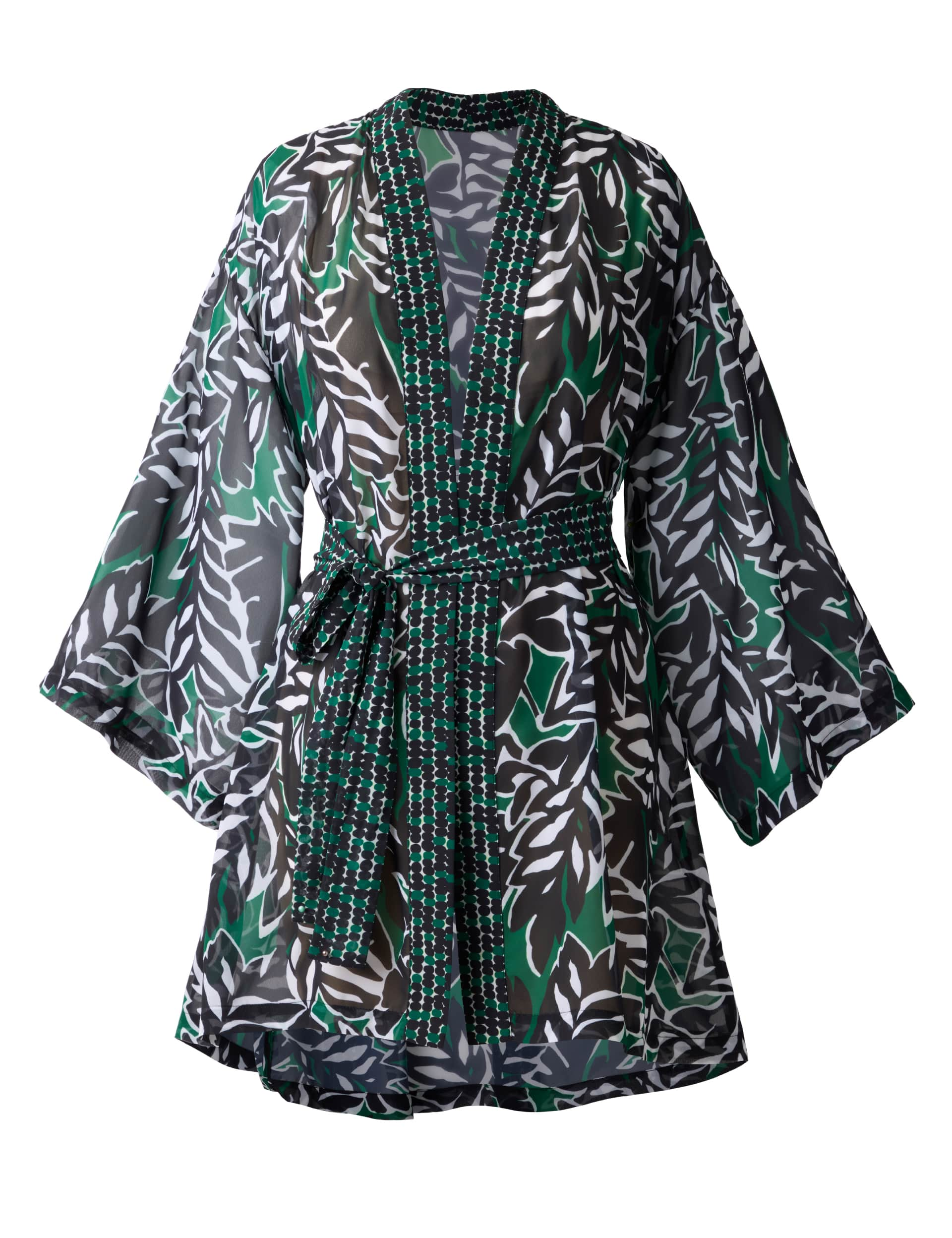 Miraclesuit Women's Palma Verde Kimono Swim Cover Up - Black Mix, Black Mix