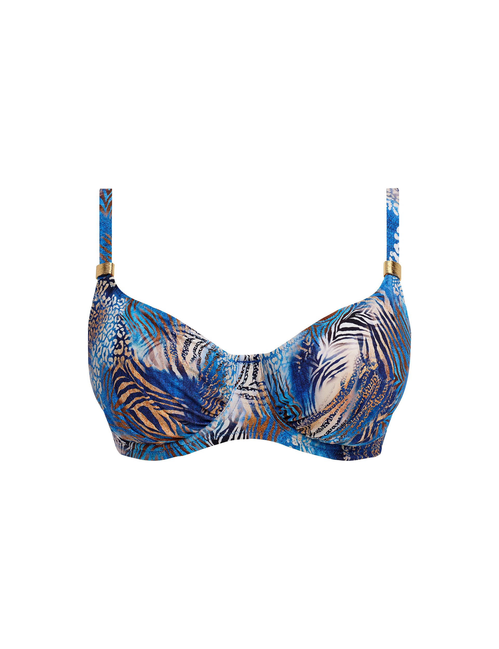 Fantasie Women's Seraya Sands Wired Bikini Top - 36GG - Blue Mix, Blue Mix