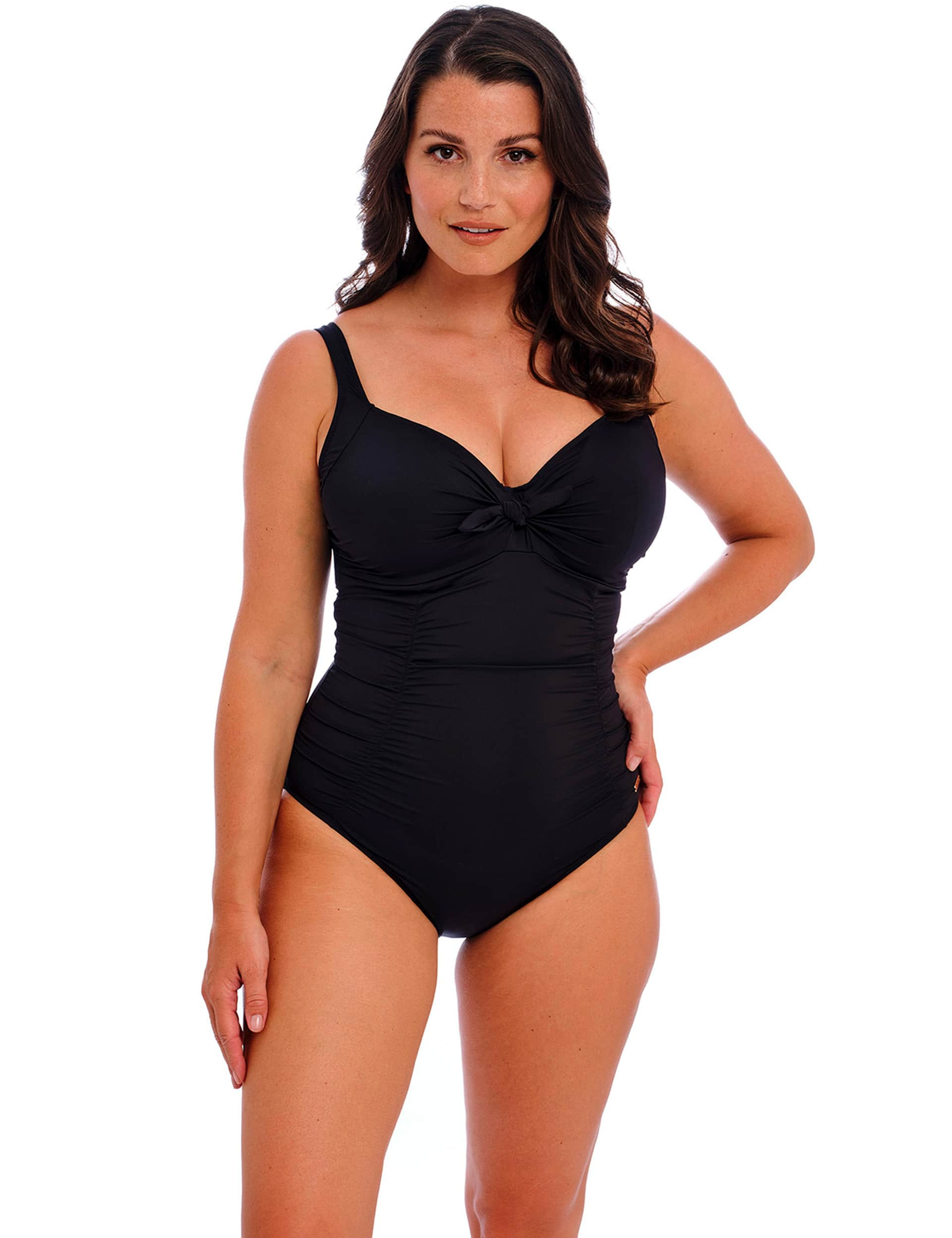 Fantasie Women's Merissa Wired Knot Front Swimsuit - 36DD - Black, Black