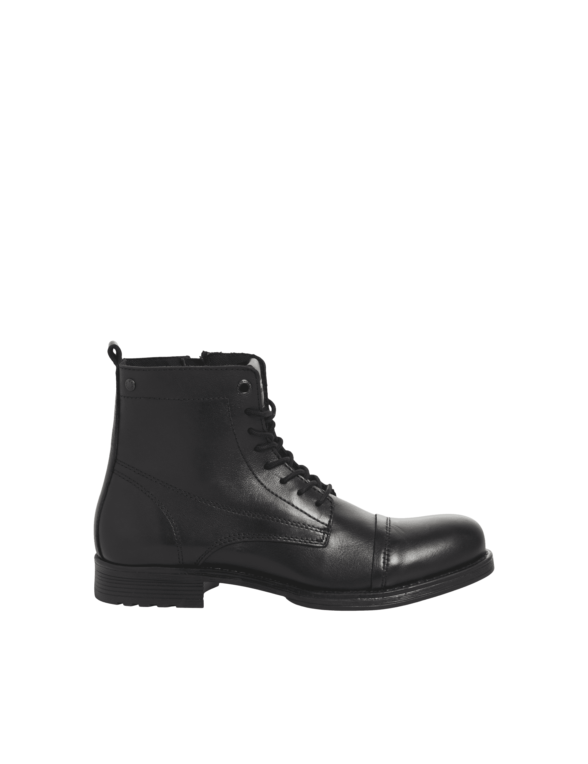 Jack & Jones Men's Leather Casual Boots - 9 - Black, Black,Brown