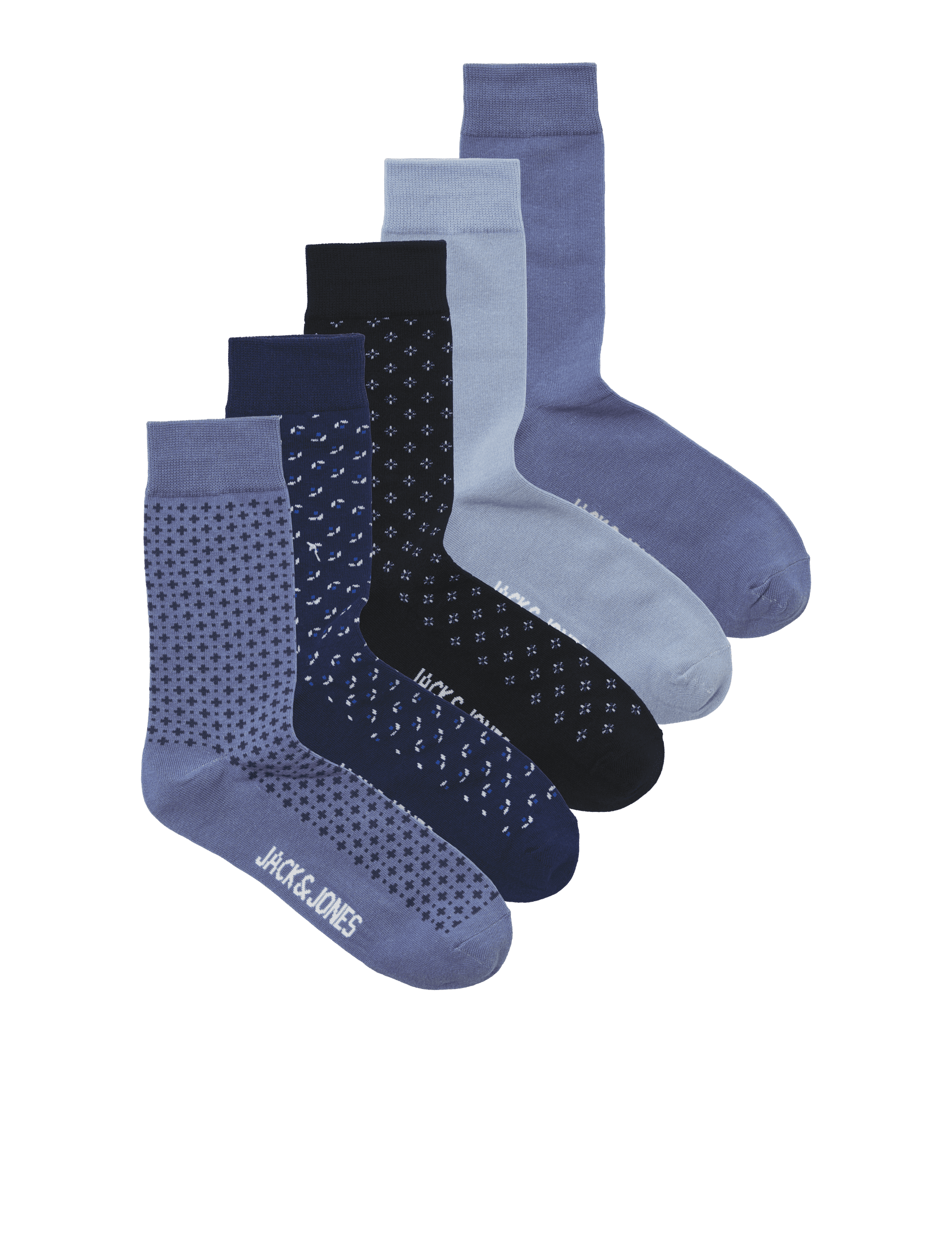 Jack & Jones Men's Jacditsy Socks 5 Pack - Blue Mix, Blue Mix