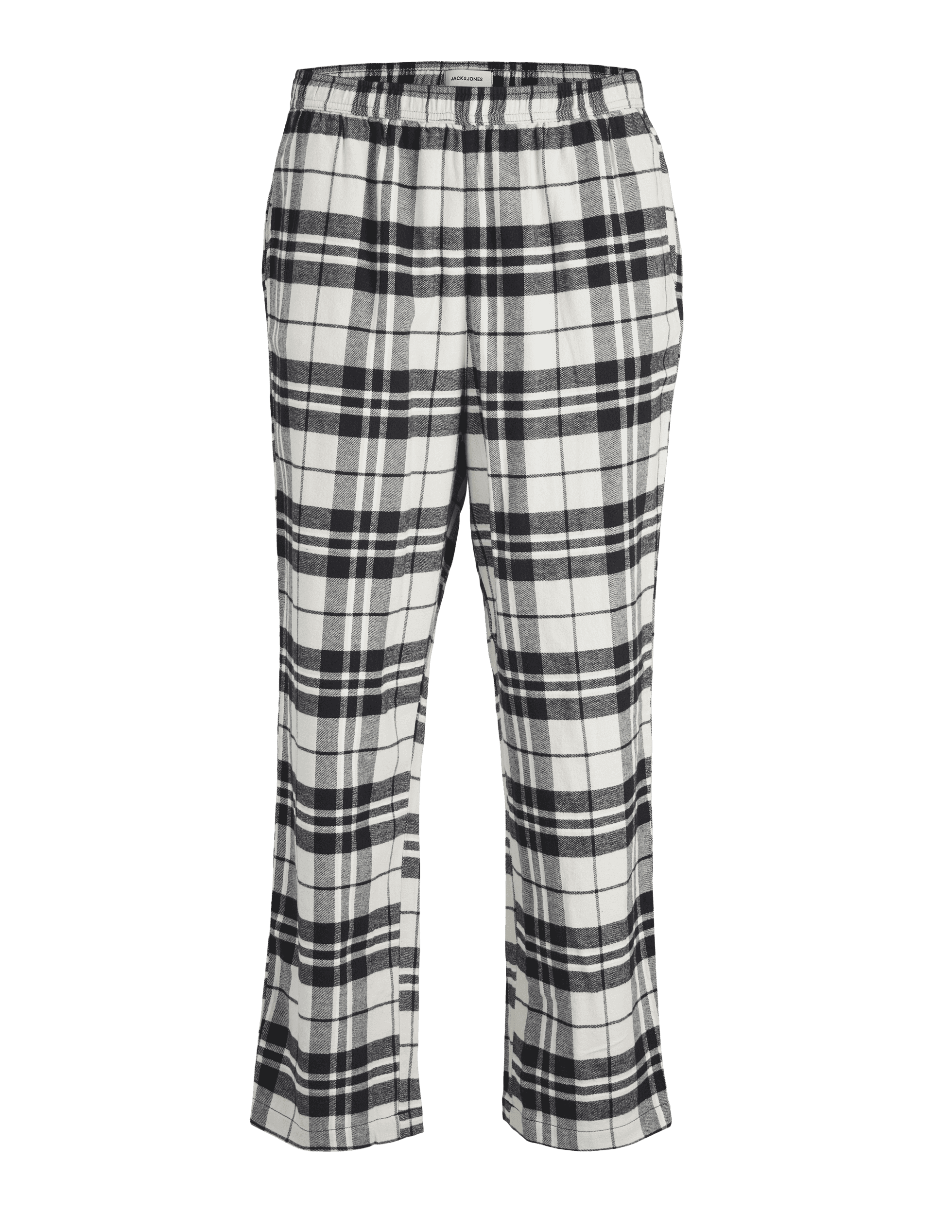 Jack & Jones Men's Pure Cotton Checked Pyjama Bottoms - White Mix, White Mix