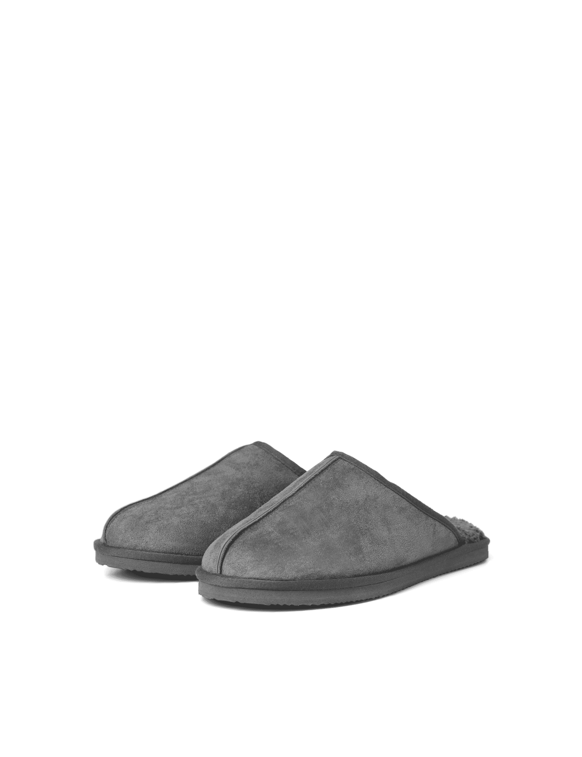 Jack & Jones Men's Faux Suede Mule Slippers - 7 - Grey, Grey