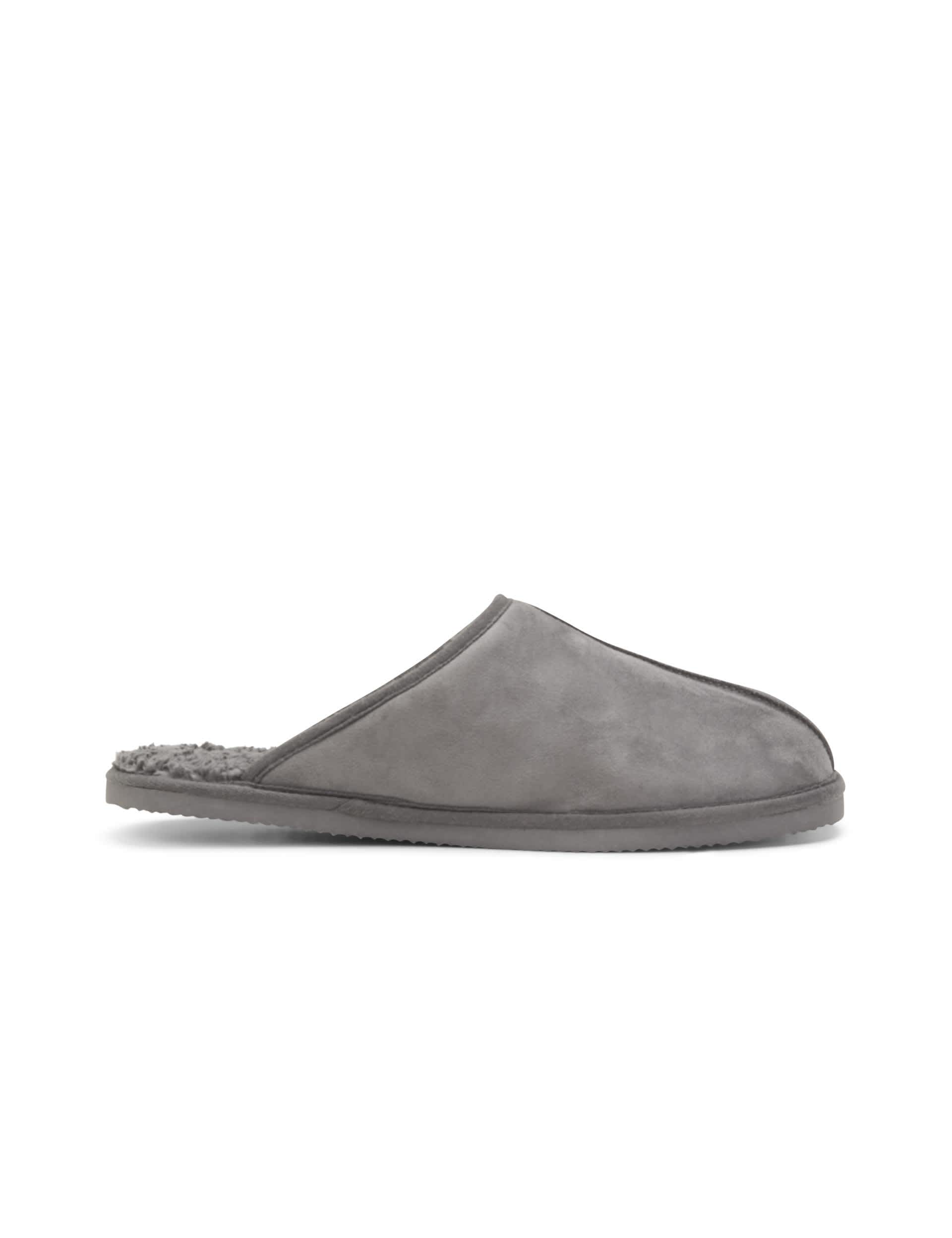 Jack & Jones Men's Faux Suede Mule Slippers - 9 - Grey, Grey