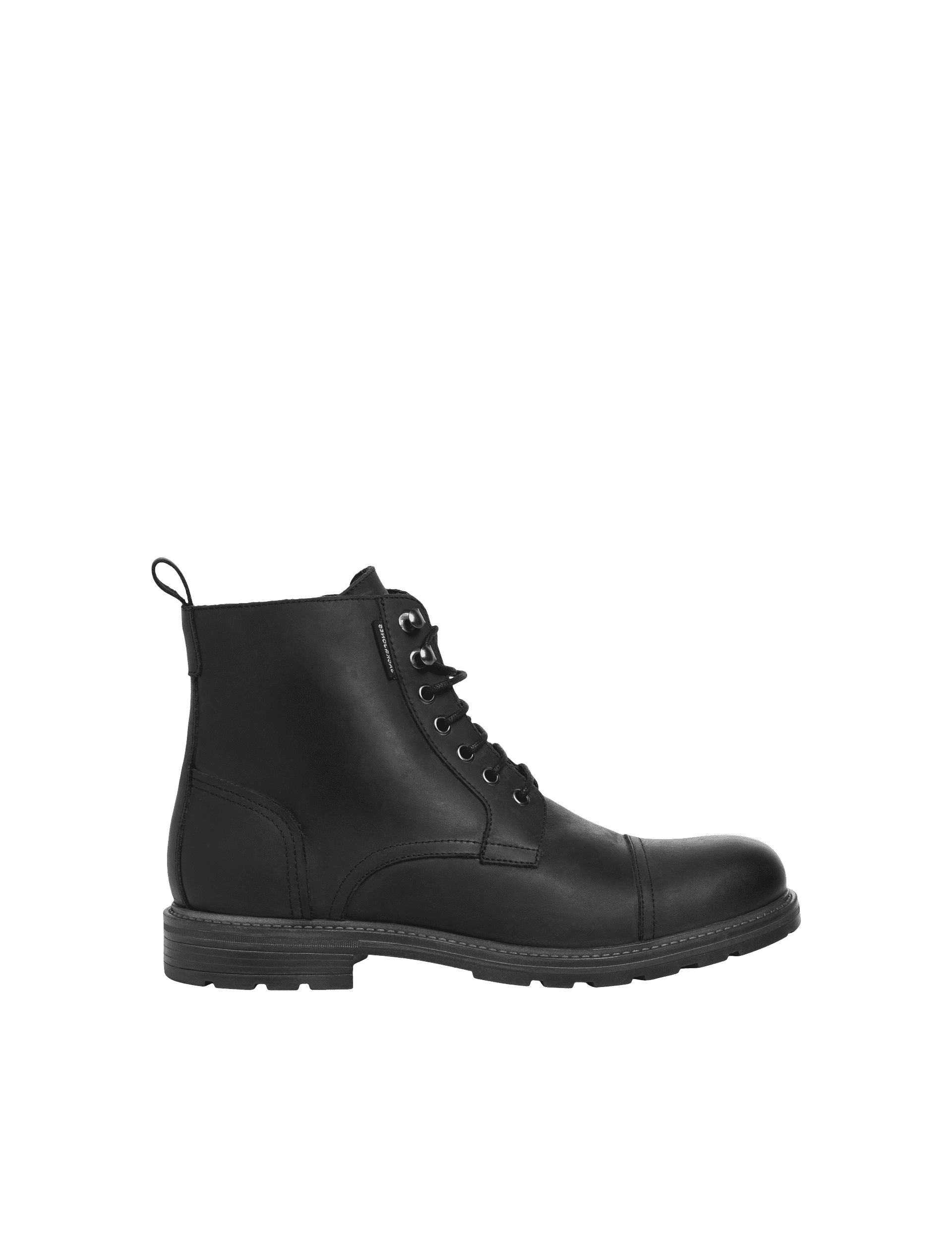 Jack & Jones Men's Leather Casual Boots - 9 - Black, Black,Brown