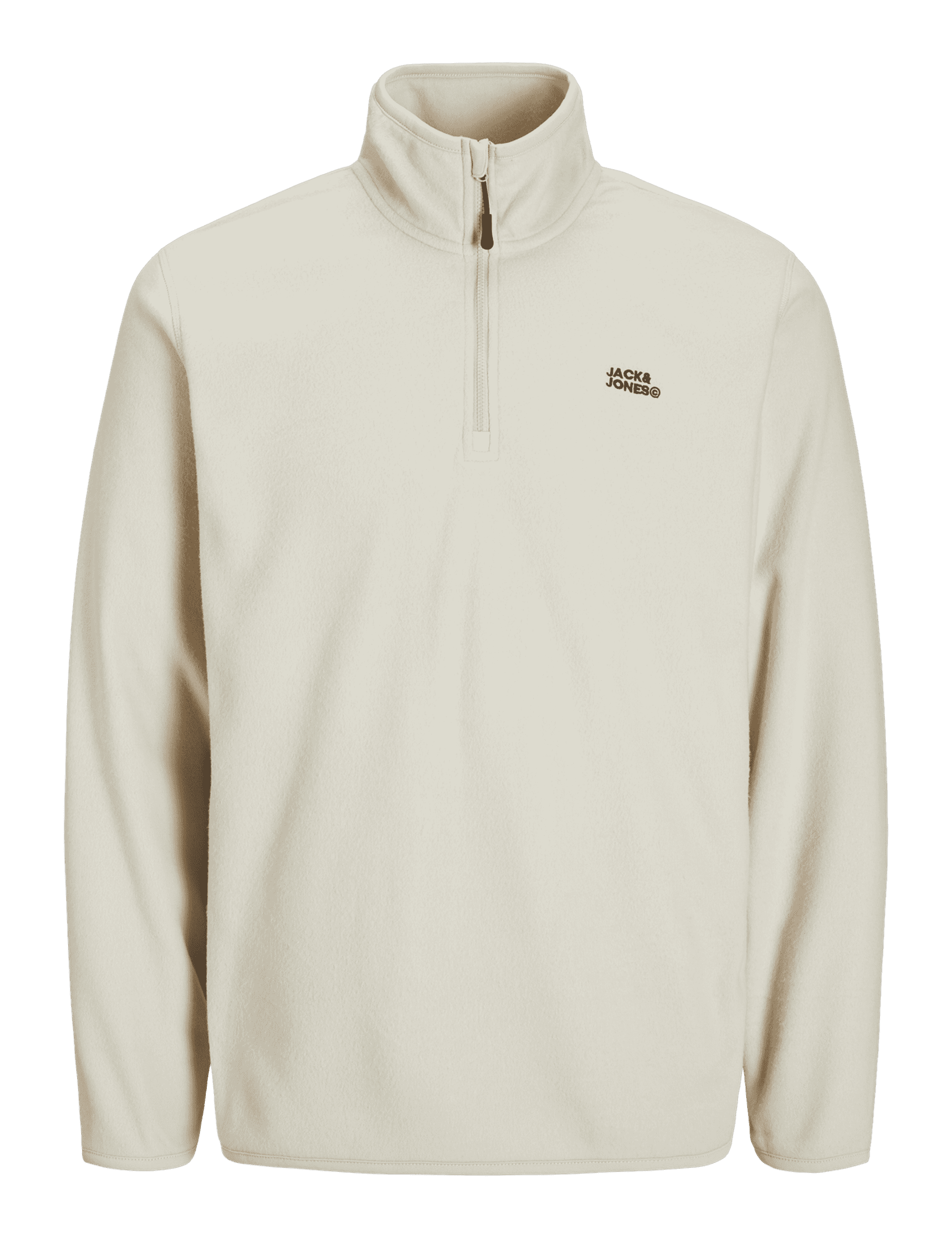 Jack & Jones Men's Quarter Zip Fleece Jacket - XL - Cream, Cream