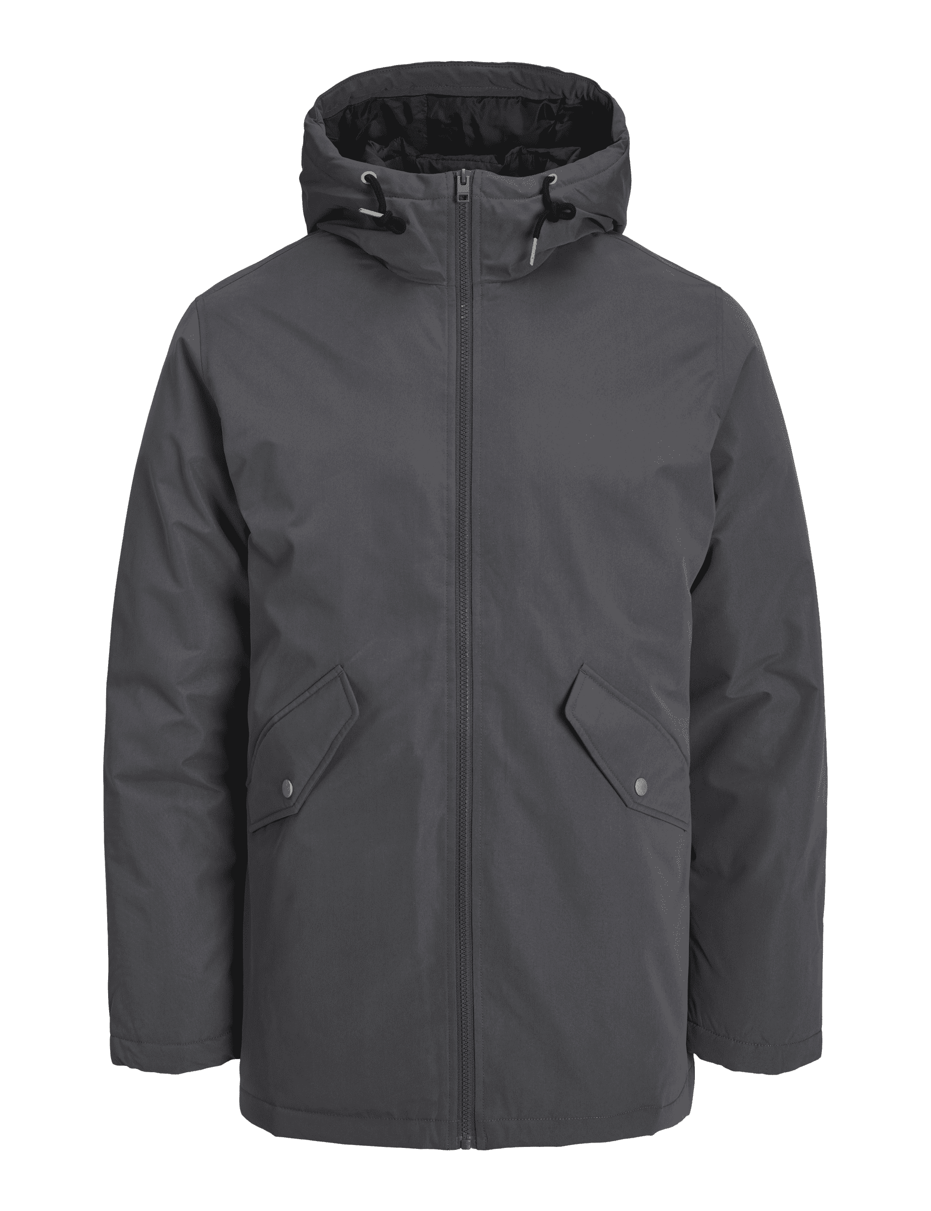 Jack & Jones Men's Hooded Parka Jacket - XXL - Grey, Grey,Navy