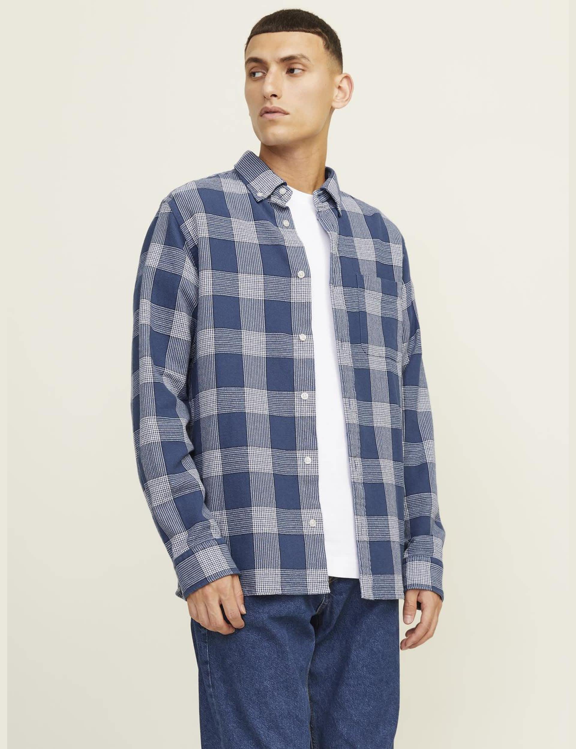 Jack & Jones Men's Pure Cotton Checked Shirt