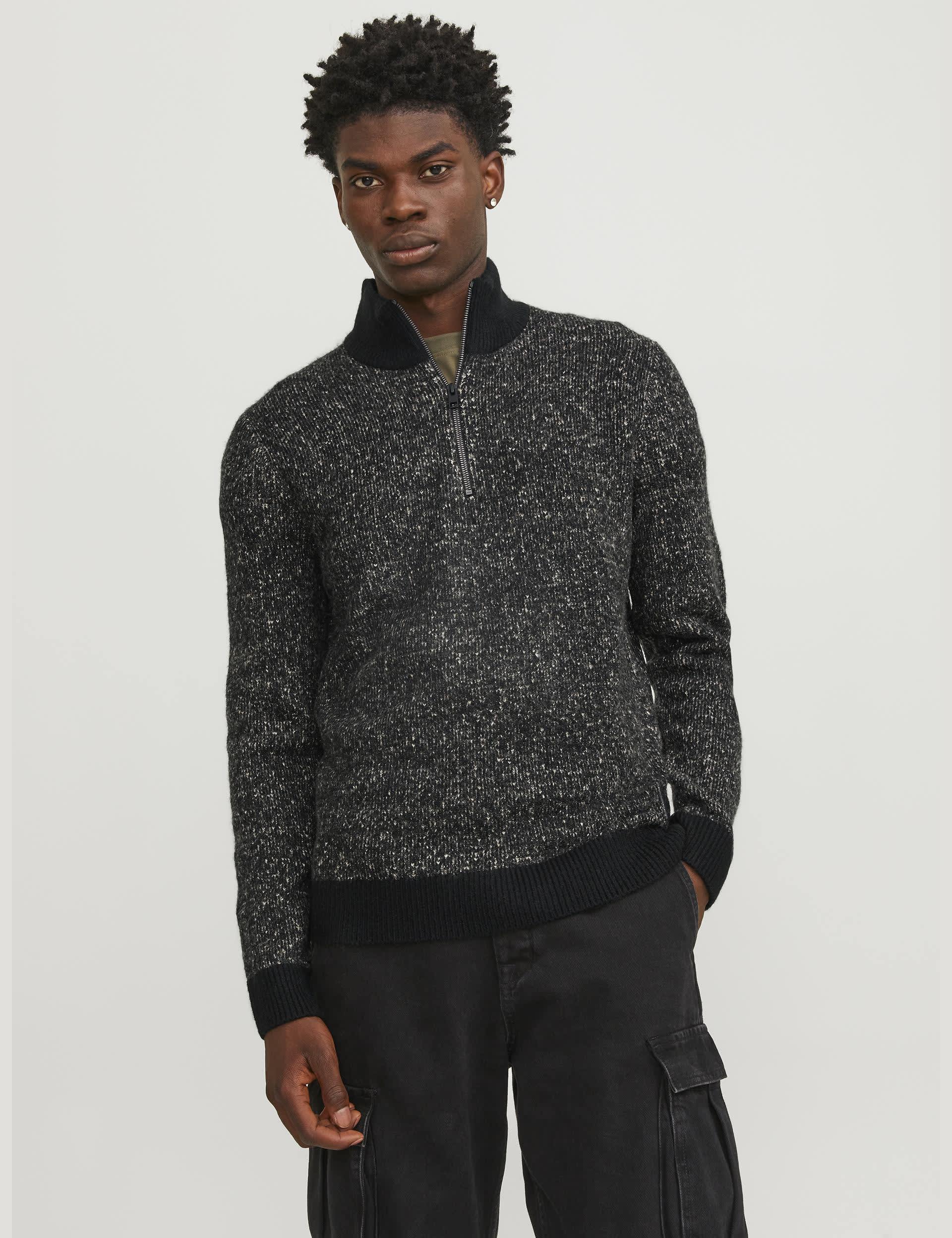 Jack & Jones Men's Textured Half Zip Jumper