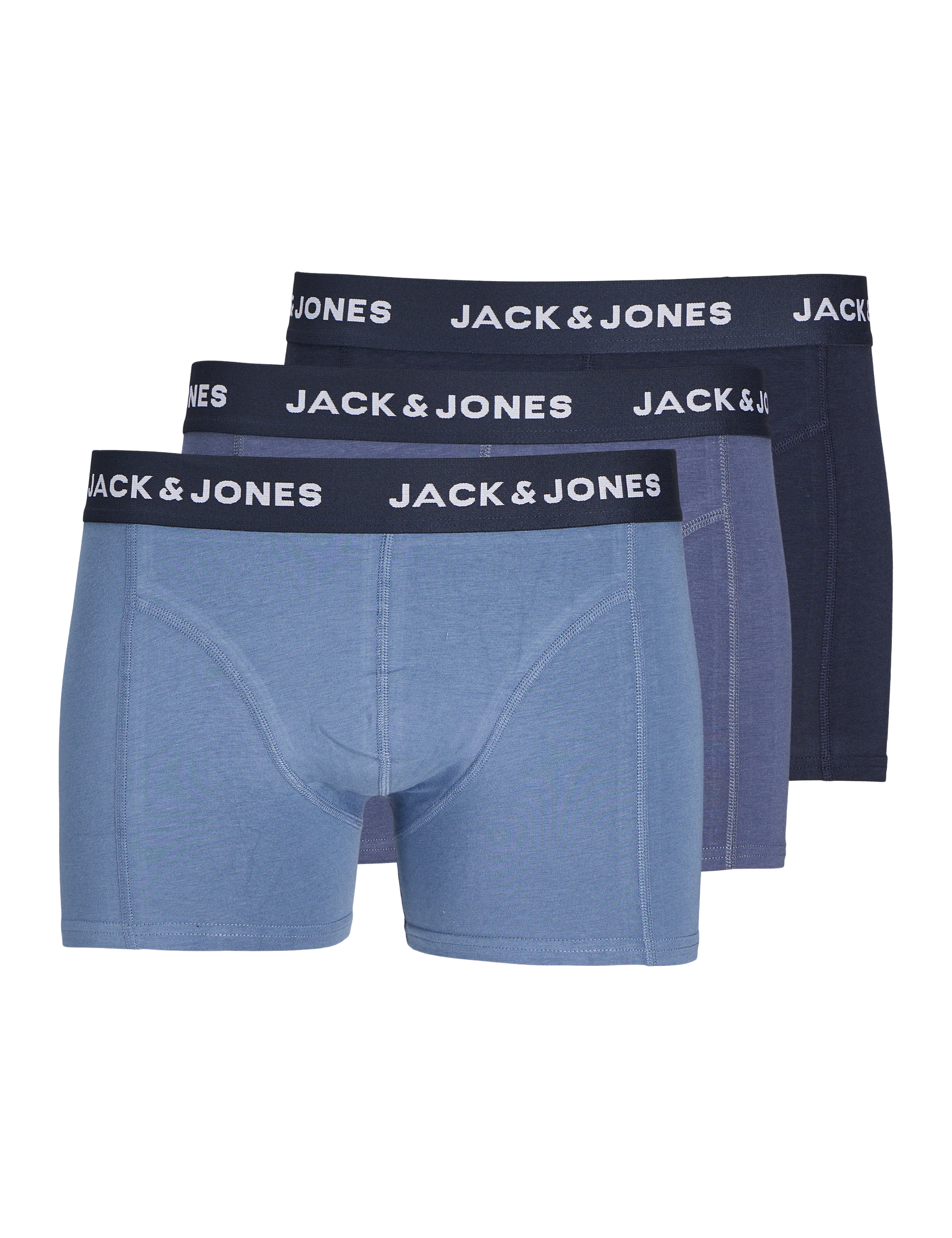 Jack & Jones Men's 3pk Cotton Blend Logo Trunks - Multi, Multi