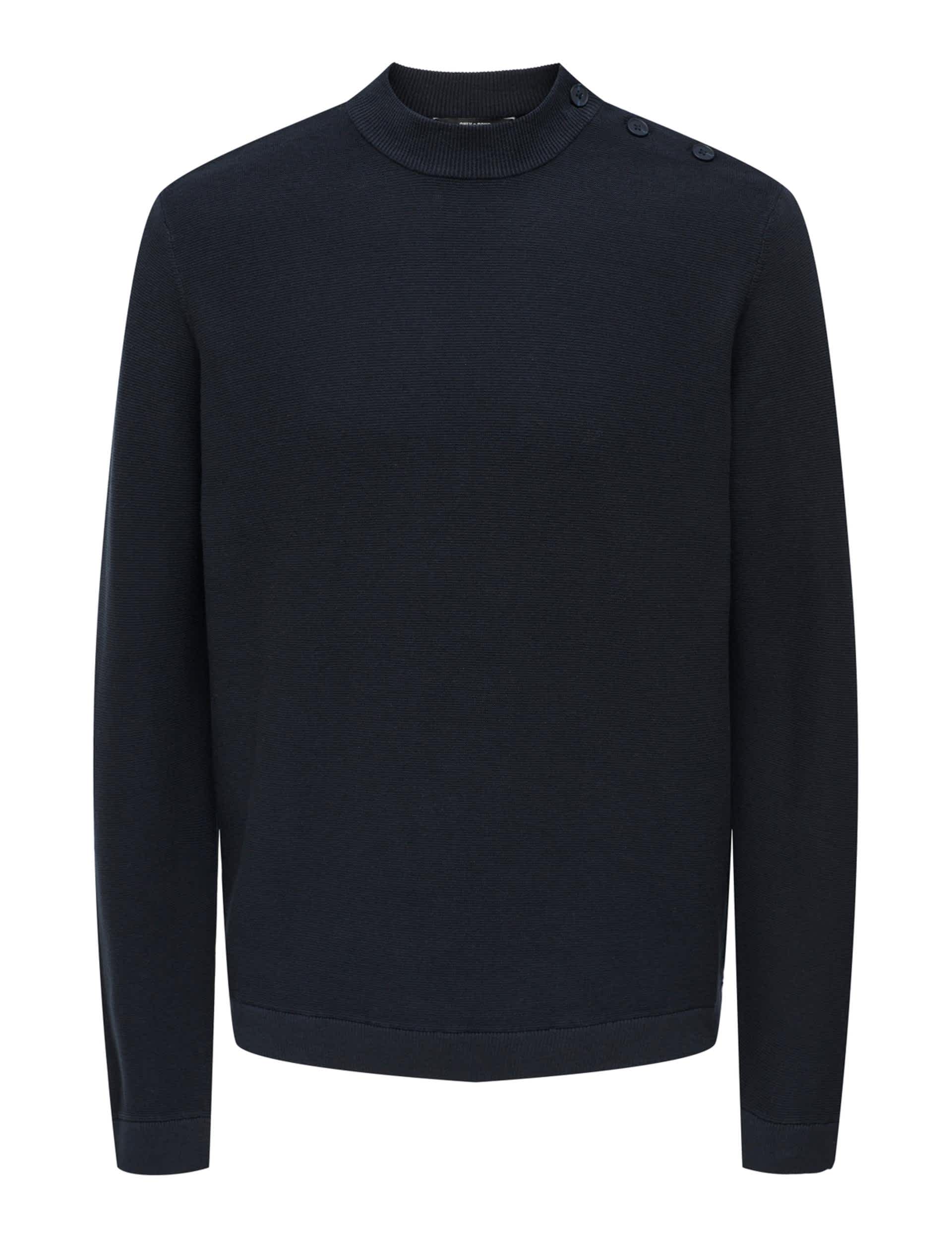 Only & Sons Men's Pure Cotton Crew Neck Jumper - Navy, Navy,Burgundy