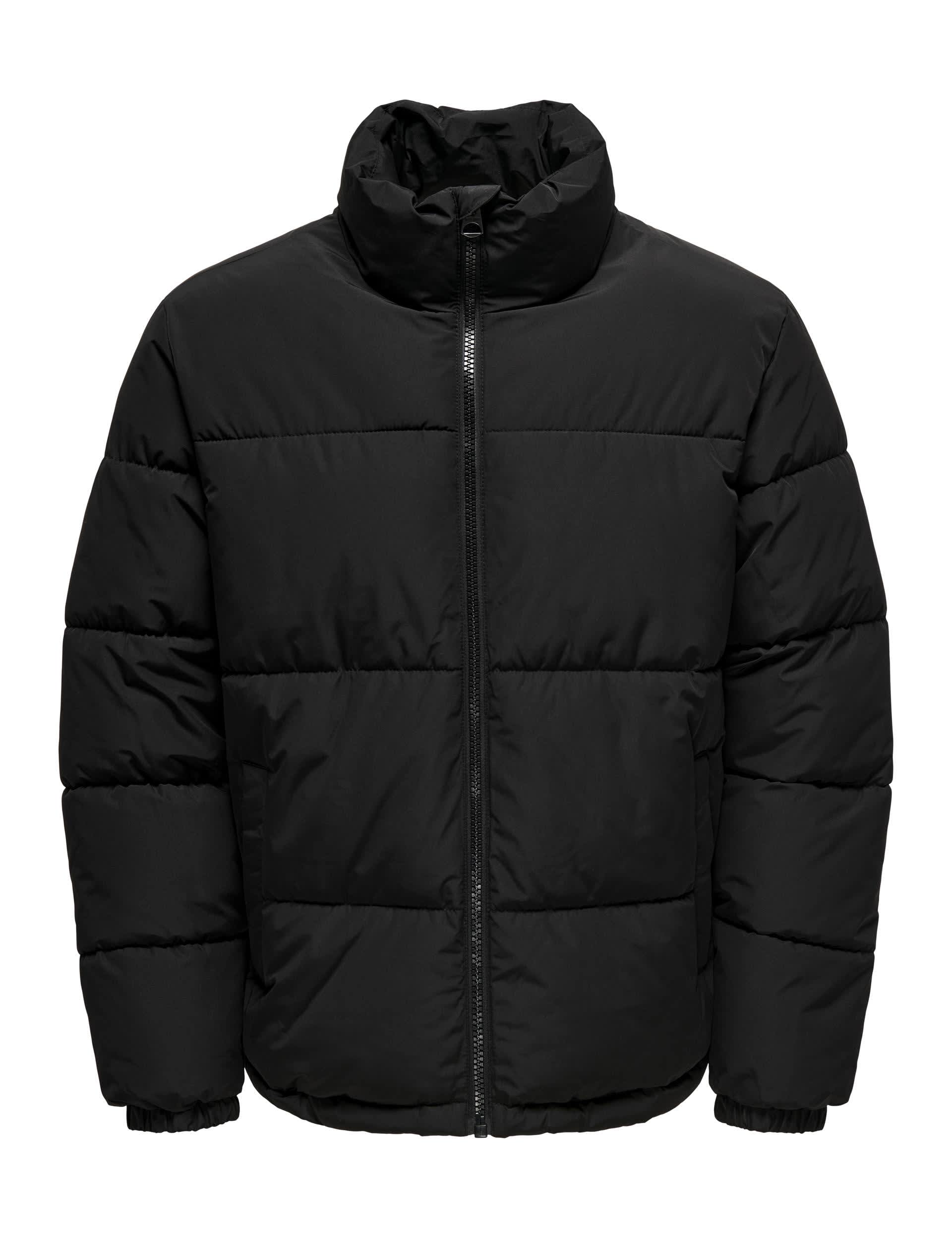 Only & Sons Men's Padded Puffer Jacket - XL - Black, Black