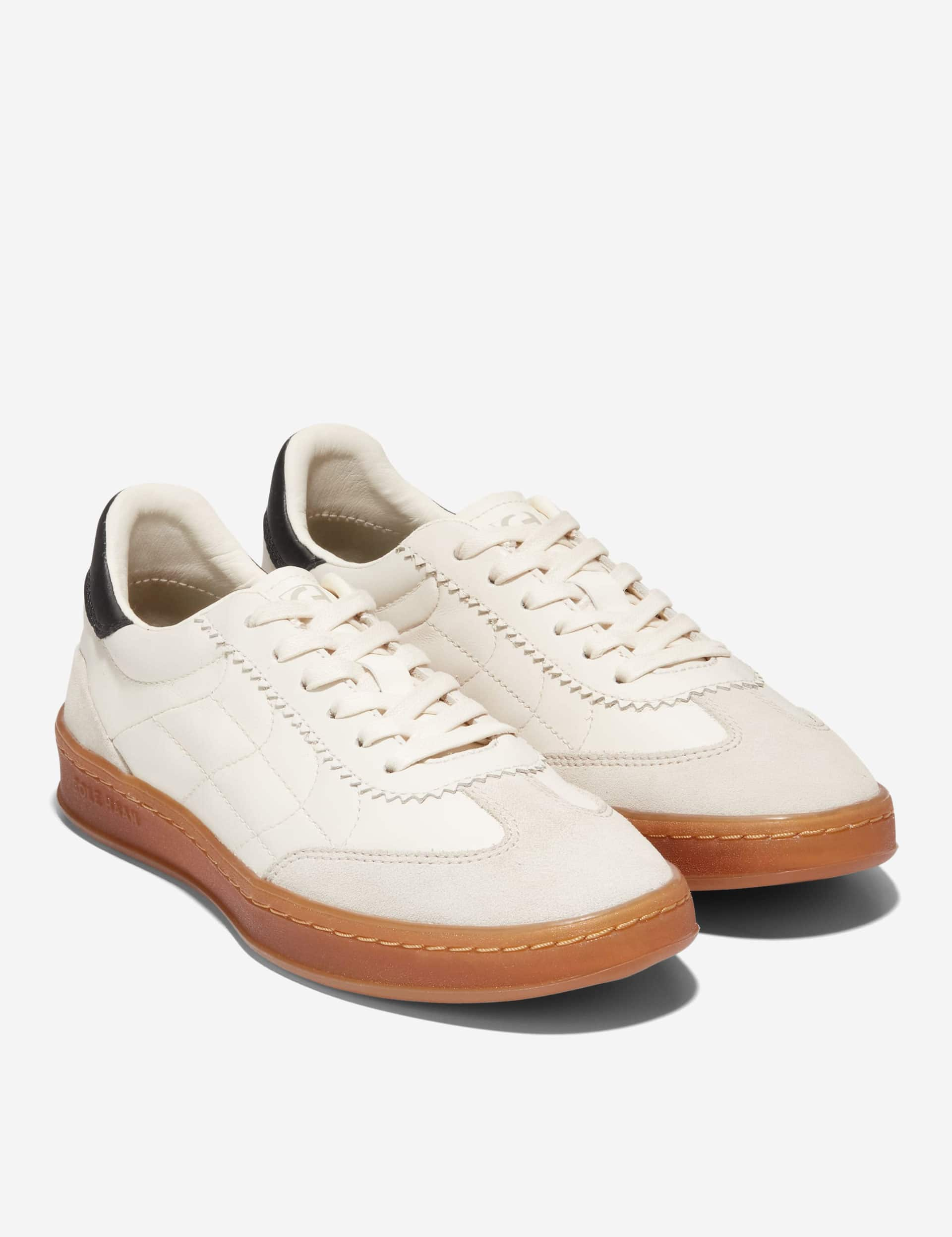 Cole Haan Women's Grandpro Breakaway Leather Lace Up Trainers - 5 - Ivory, Ivory