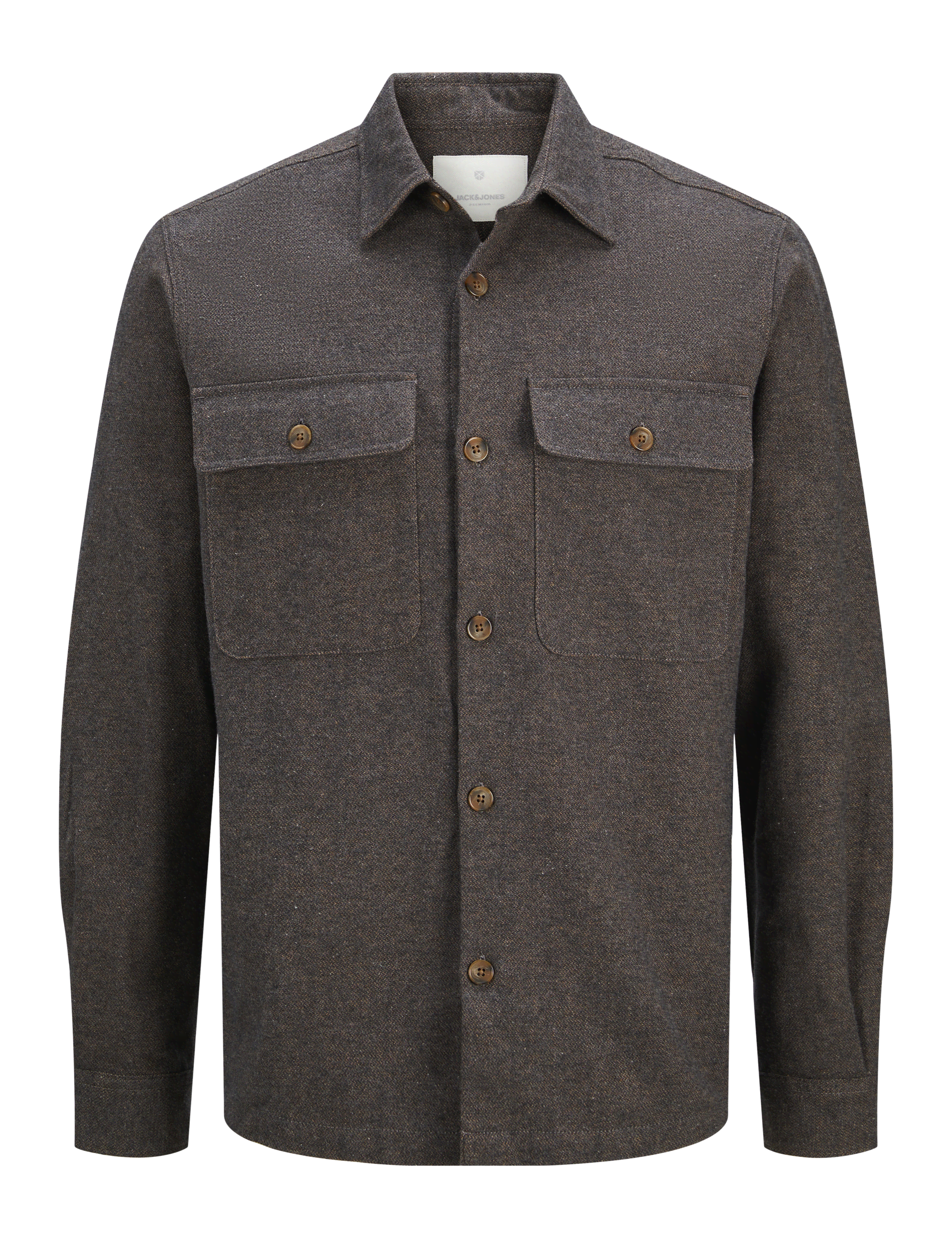 Jack & Jones Men's Pure Cotton Overshirt - L - Brown, Black,Brown