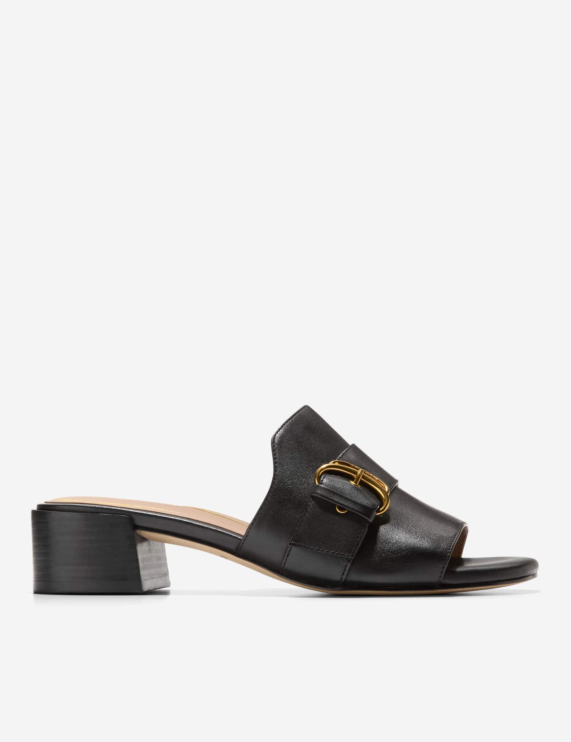 Cole Haan Women's Crosby Leather Block Heel Mules