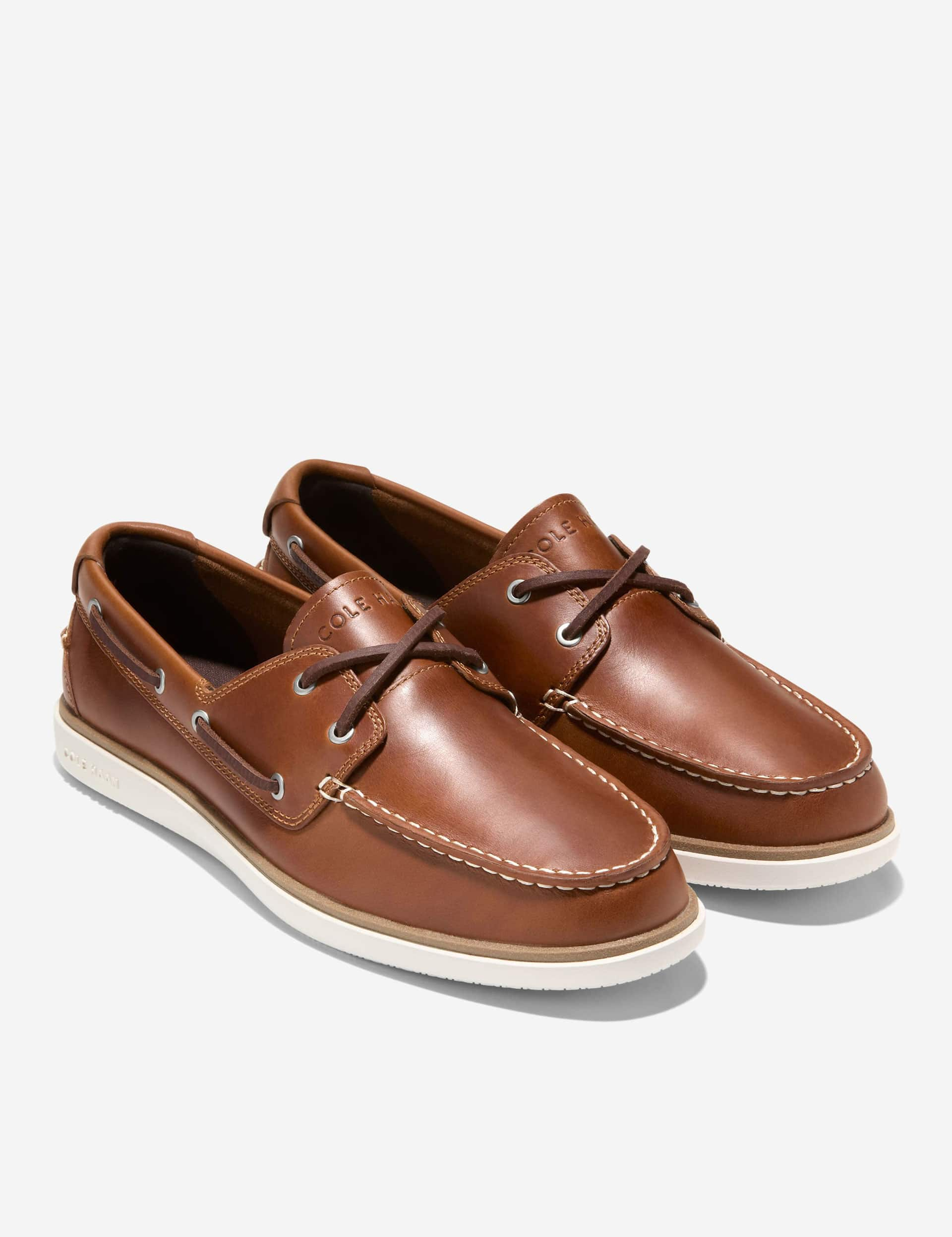 Cole Haan Men's Leather Slip-On Grandpro Windward Boat Shoe - 9 - Dark Brown, Dark Brown