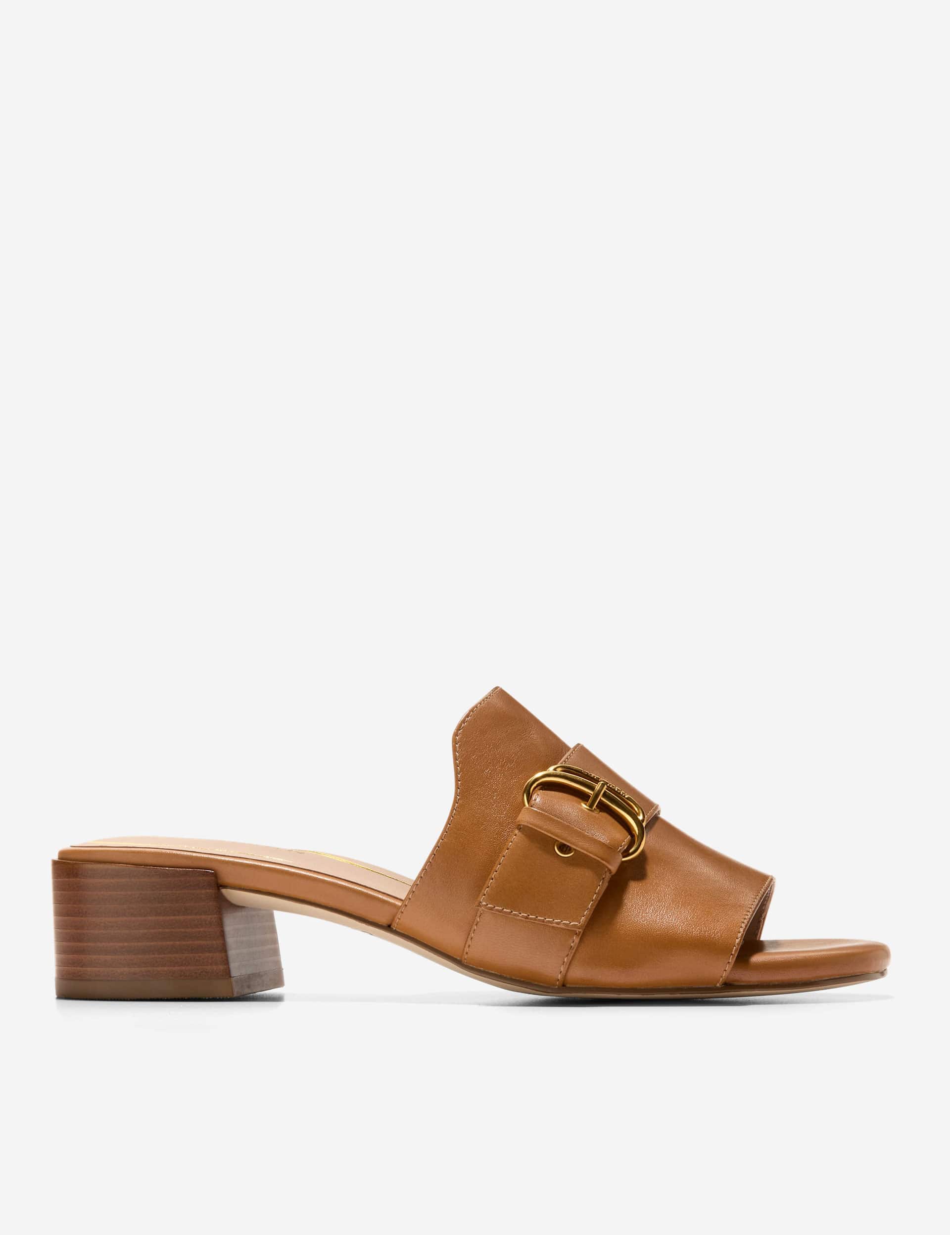 Cole Haan Women's Crosby Leather Block Heel Mules