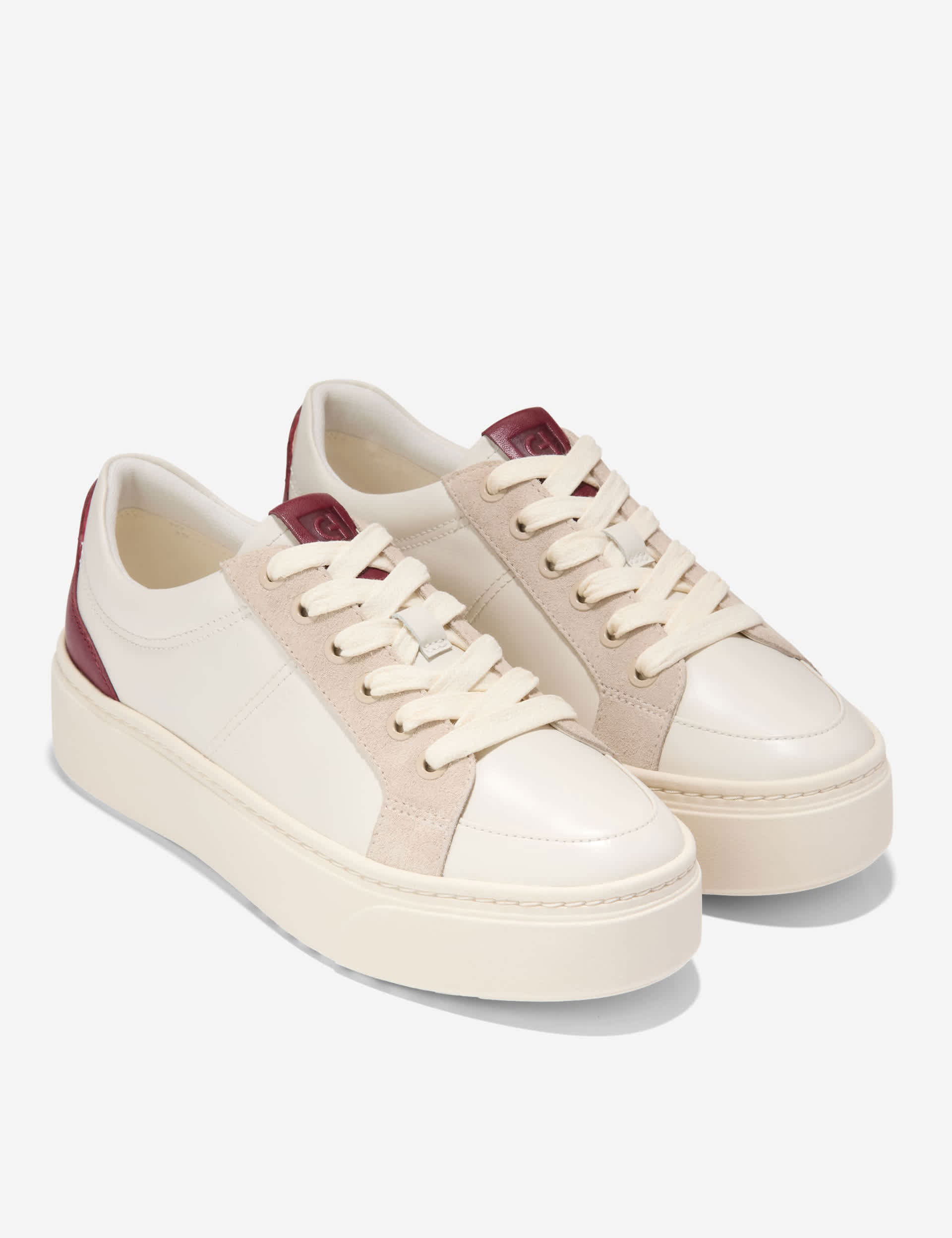 Cole Haan Women's Grandpro Max Leather Platform Trainers - 5 - White Mix, White Mix