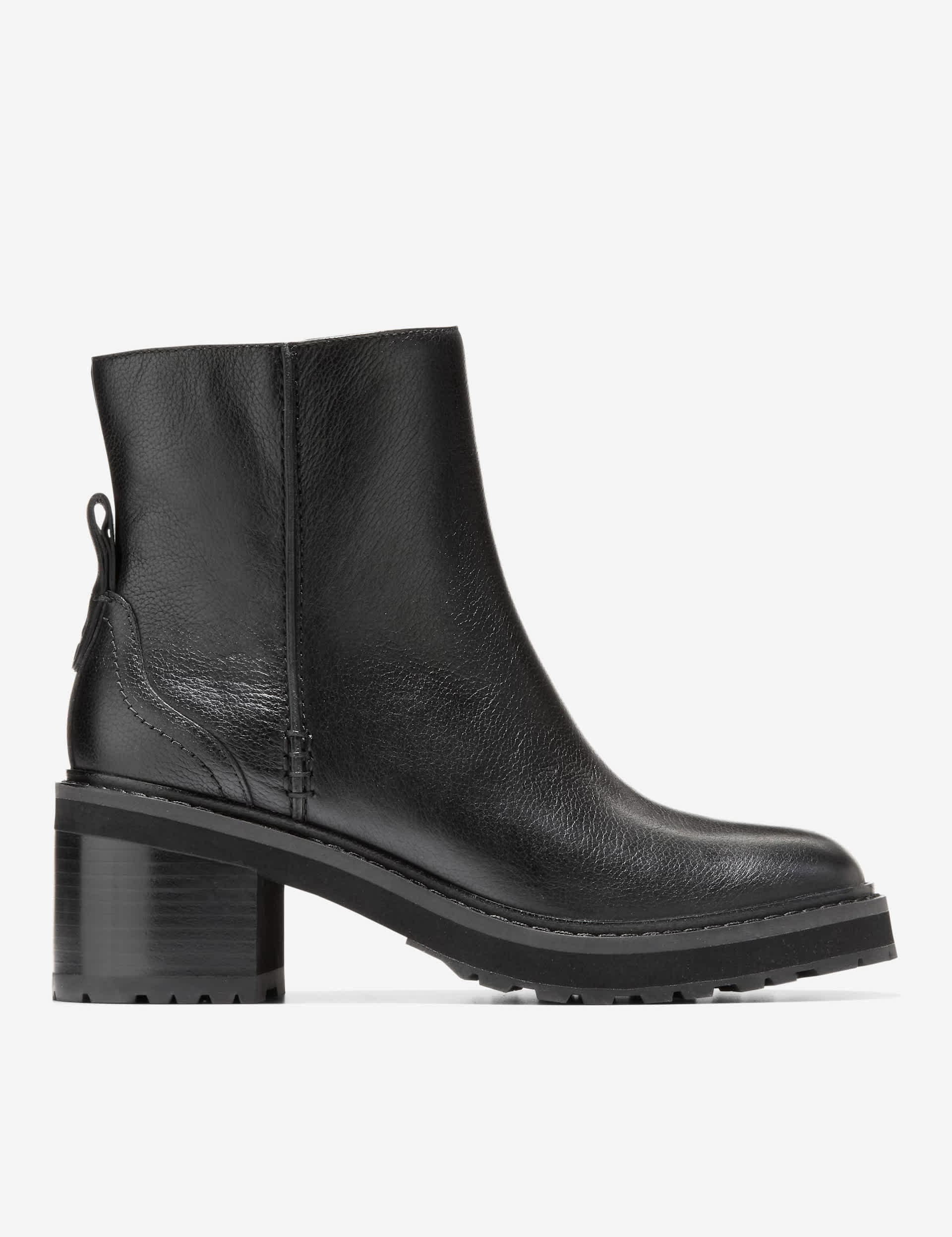 Cole Haan Women's Leather Flat Round Toe Ankle Boots