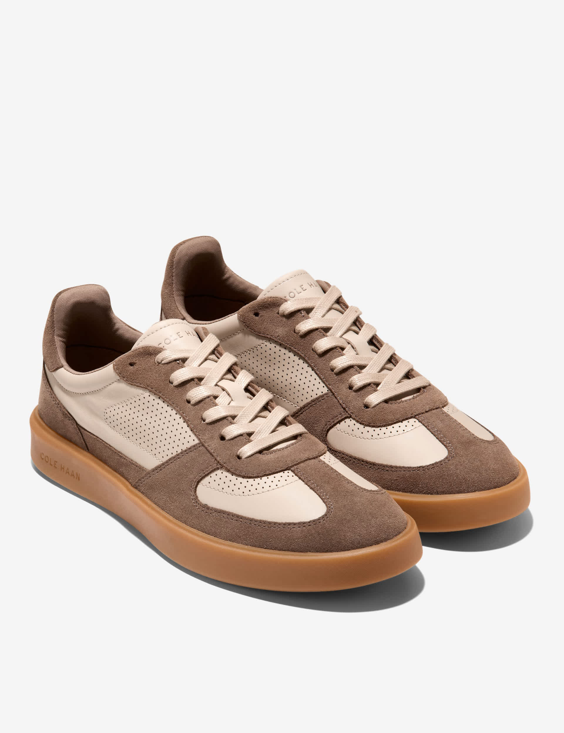 Cole Haan Men's Leather Lace Up Trainers - 9 - Brown Mix, Brown Mix