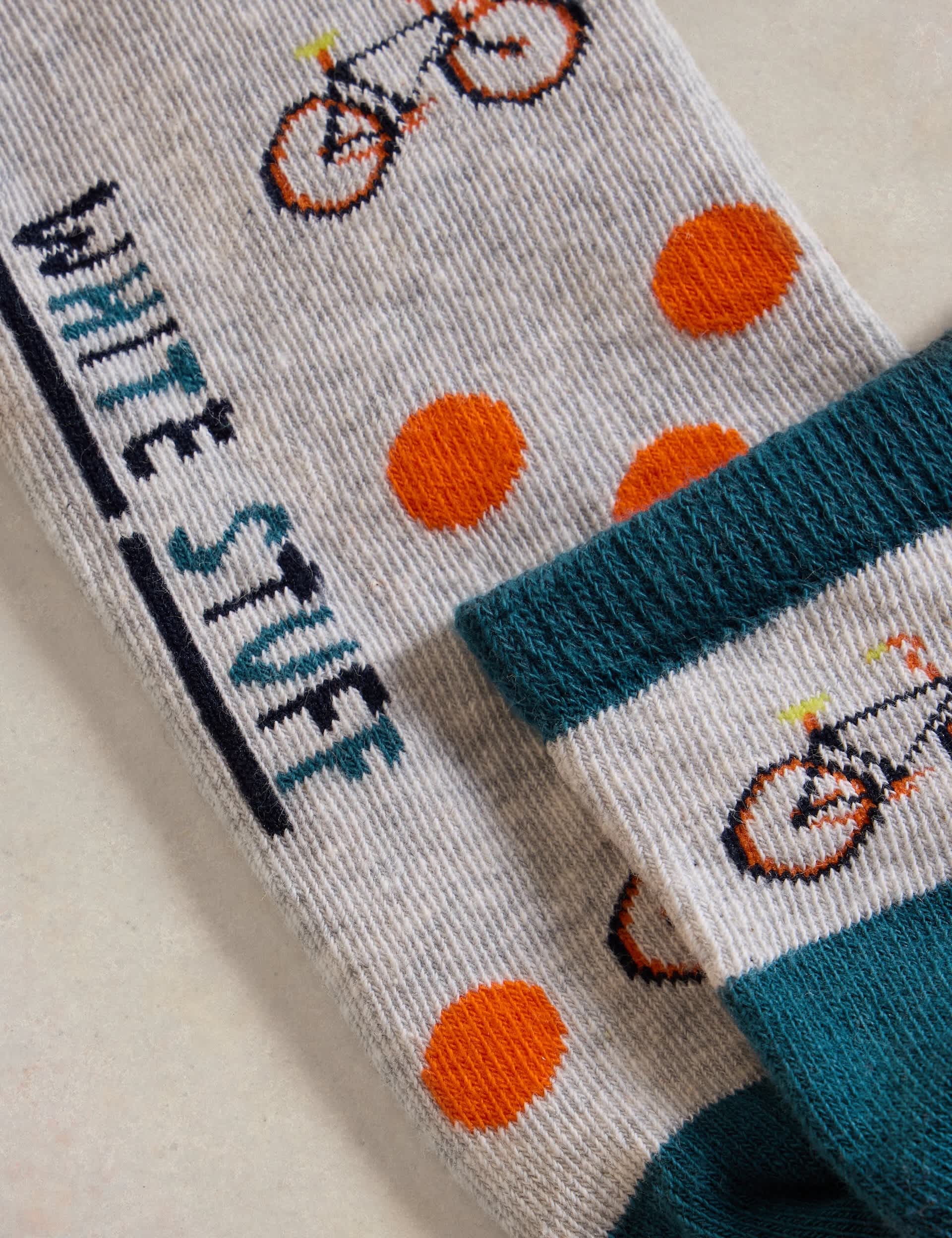 White Stuff Men's Bicycles Cotton Rich Trainer Socks - 7-9 - Grey Mix, Grey Mix