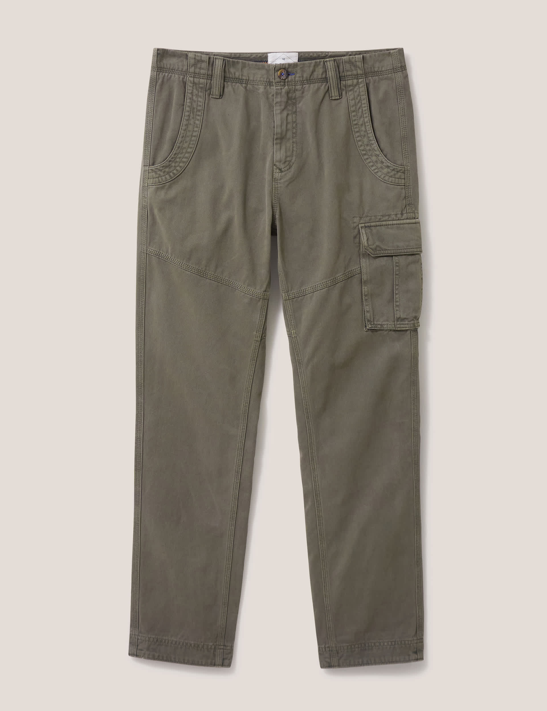 White Stuff Men's Pure Cotton Cargo Trousers - 34REG - Green, Navy,Green