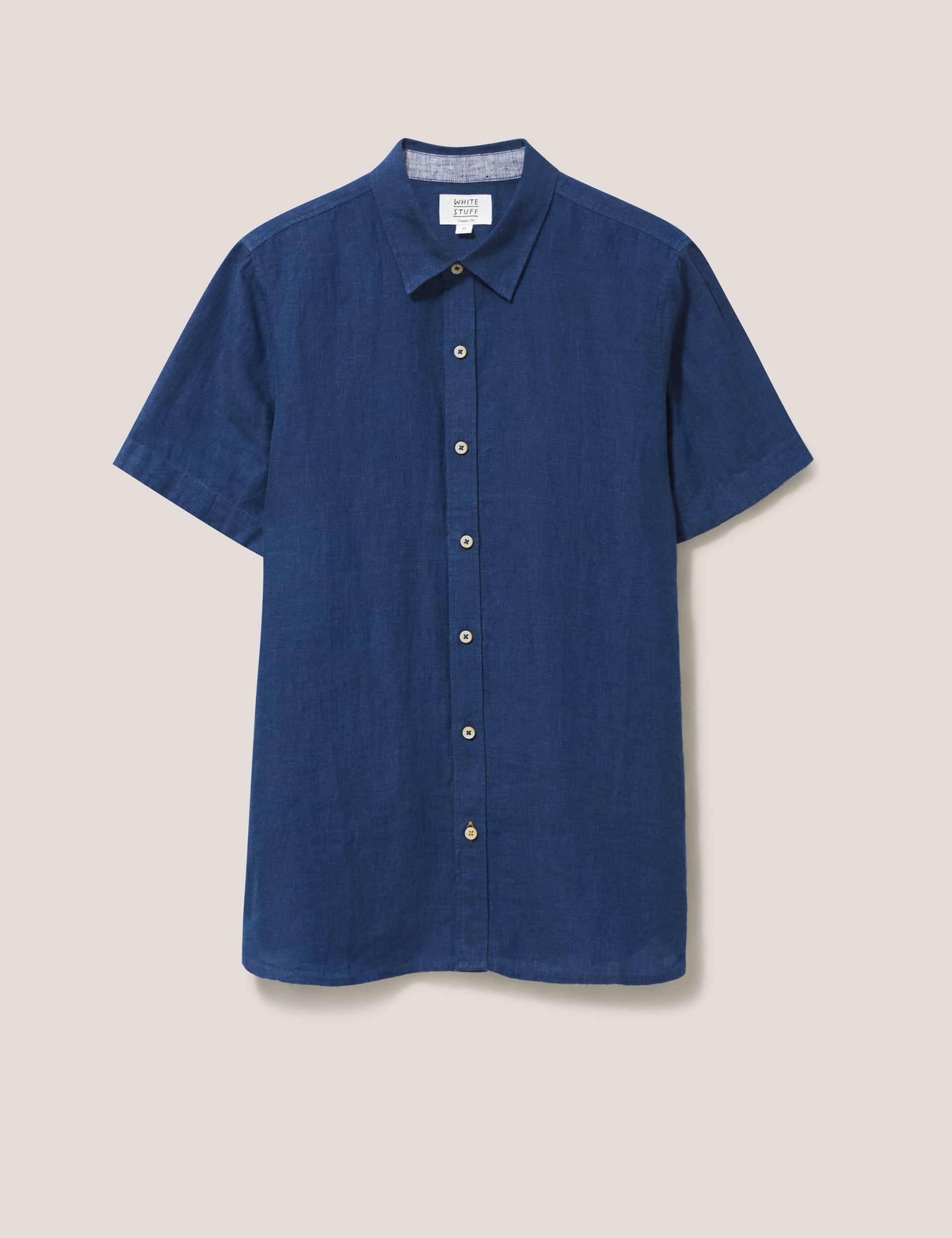 White Stuff Men's Pure Linen Shirt - Navy, Navy