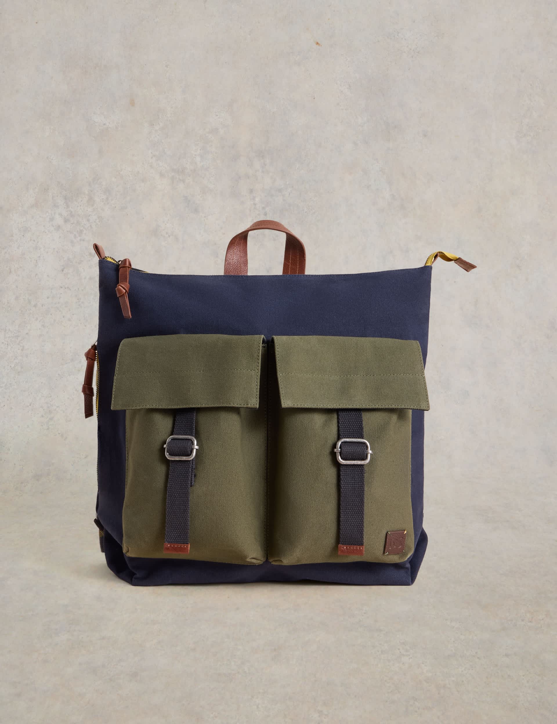 White Stuff Men's Canvas Backpack - Navy Mix, Navy Mix