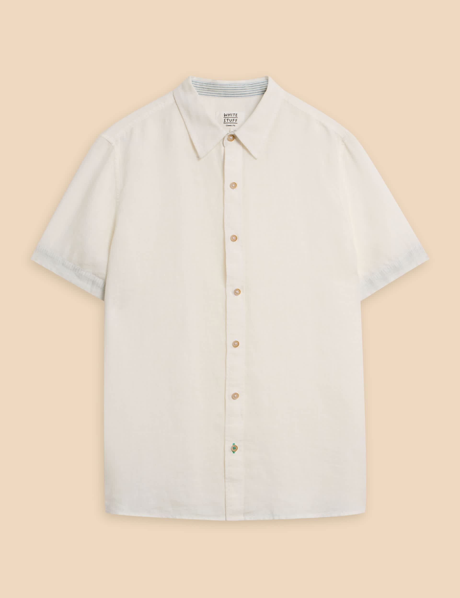 White Stuff Men's Pure Linen Shirt - XL, White