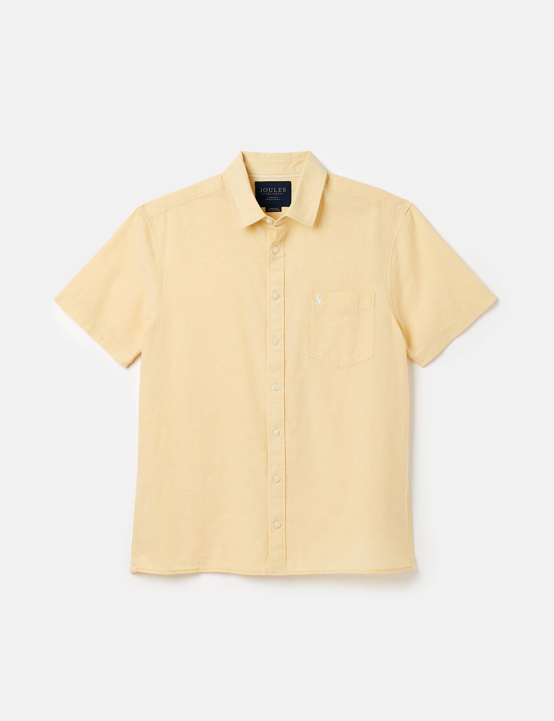 Joules Men's Cotton Linen Blend Shirt - Yellow, Yellow