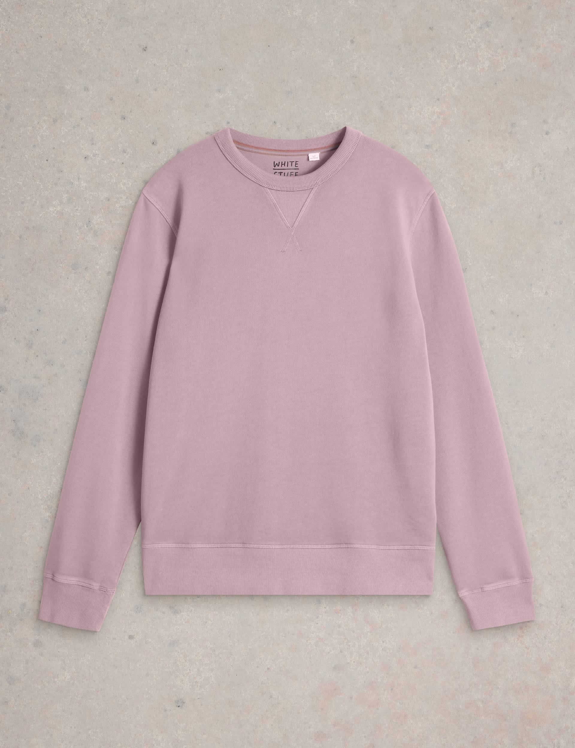 White Stuff Men's Pure Cotton Crew Neck Sweatshirt - XXL - Pink, Pink