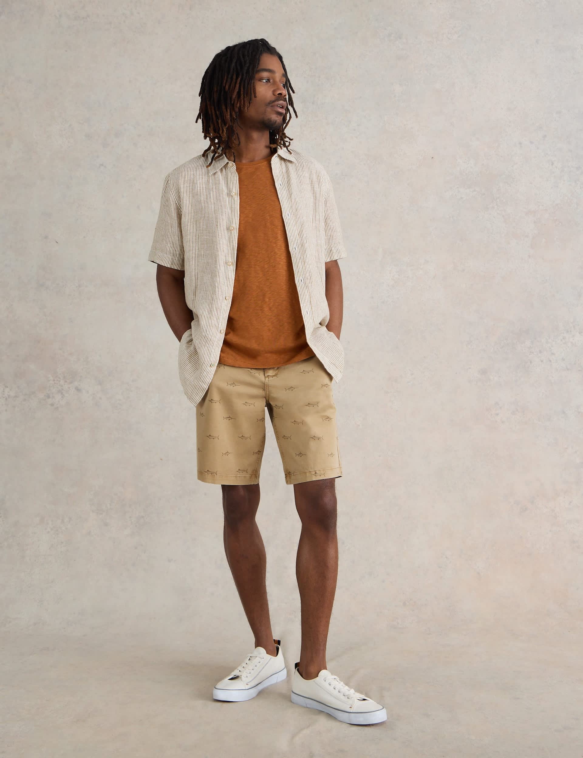 White Stuff Men's Swordfish Cotton Rich Shorts - 38REG - Natural Mix, Natural Mix