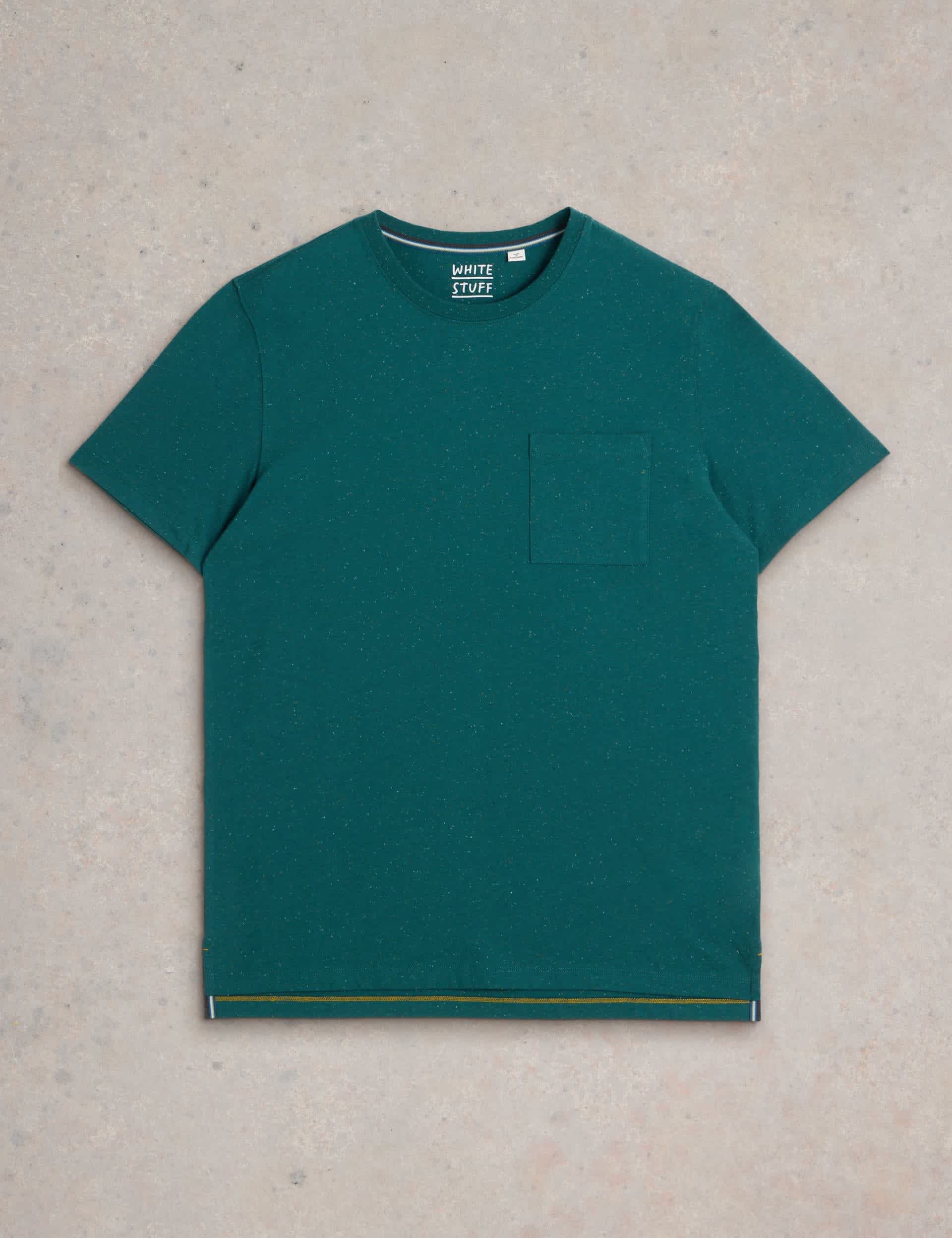 White Stuff Men's Cotton Rich Crew Neck T-Shirt - XXL - Teal, Teal