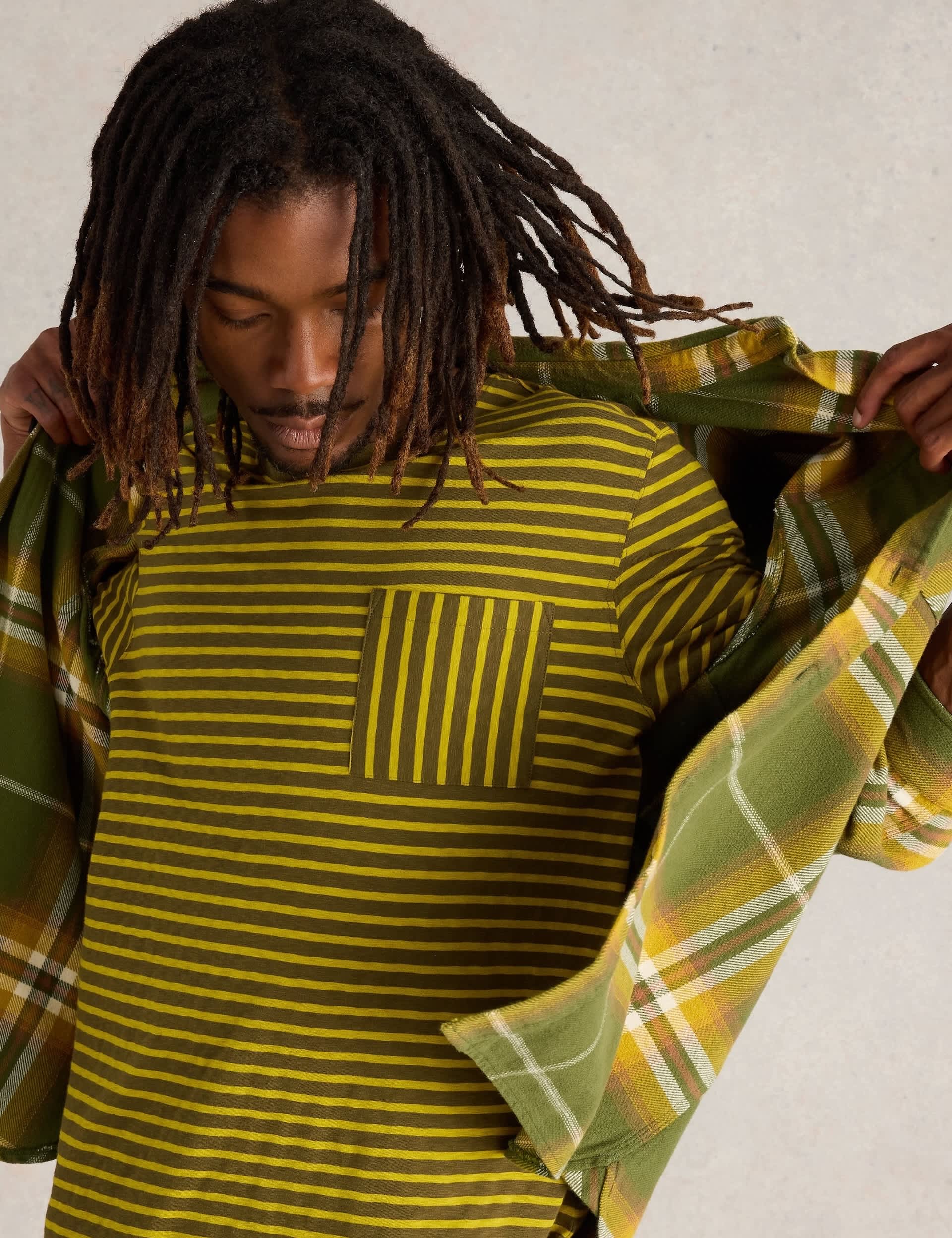 White Stuff Men's Pure Cotton Striped T-Shirt