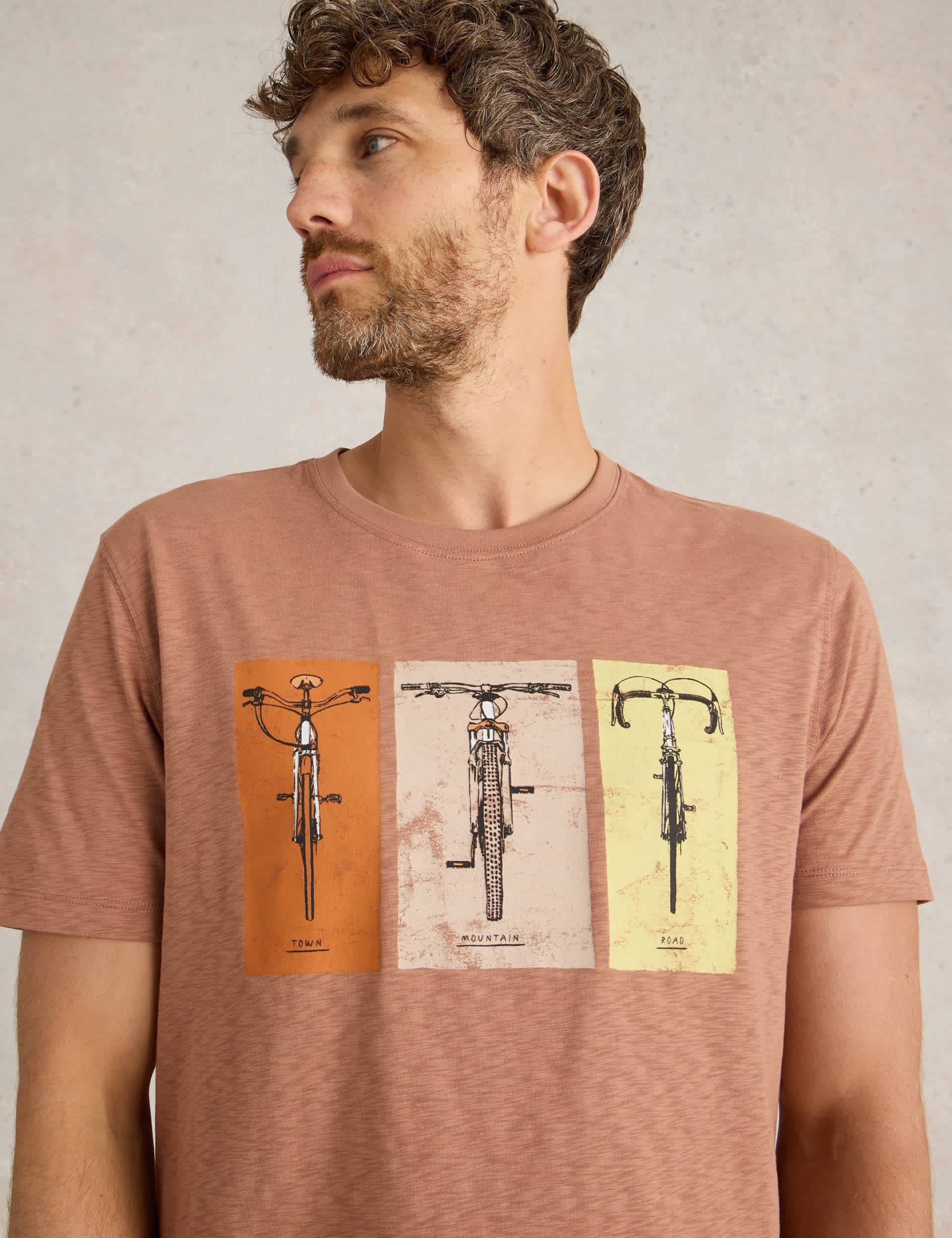 White Stuff Men's Pure Cotton Printed T-Shirt